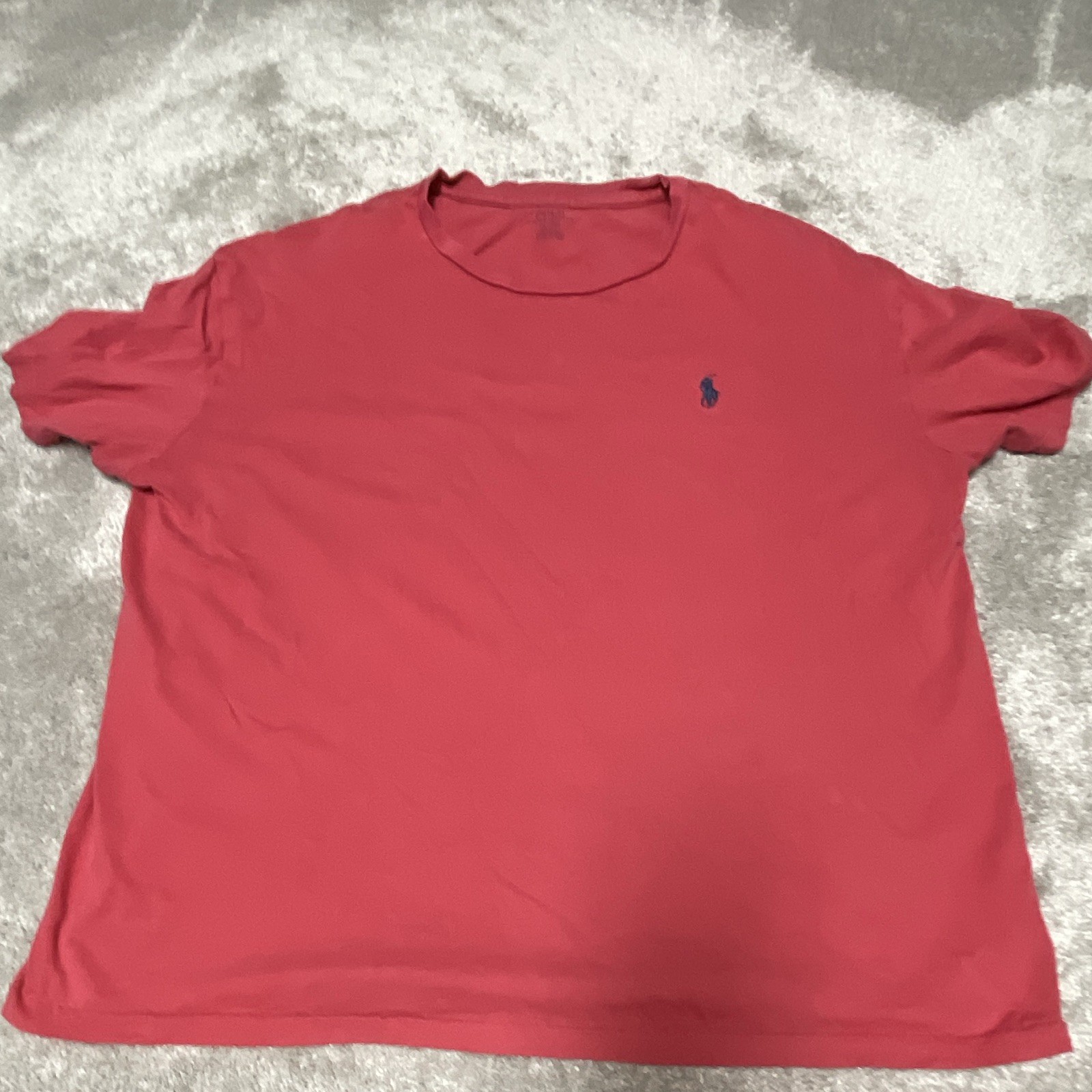 Polo Ralph Lauren Men’s Red Solid Crew Neck Short Sleeve Logo T-Shirt, Size L
