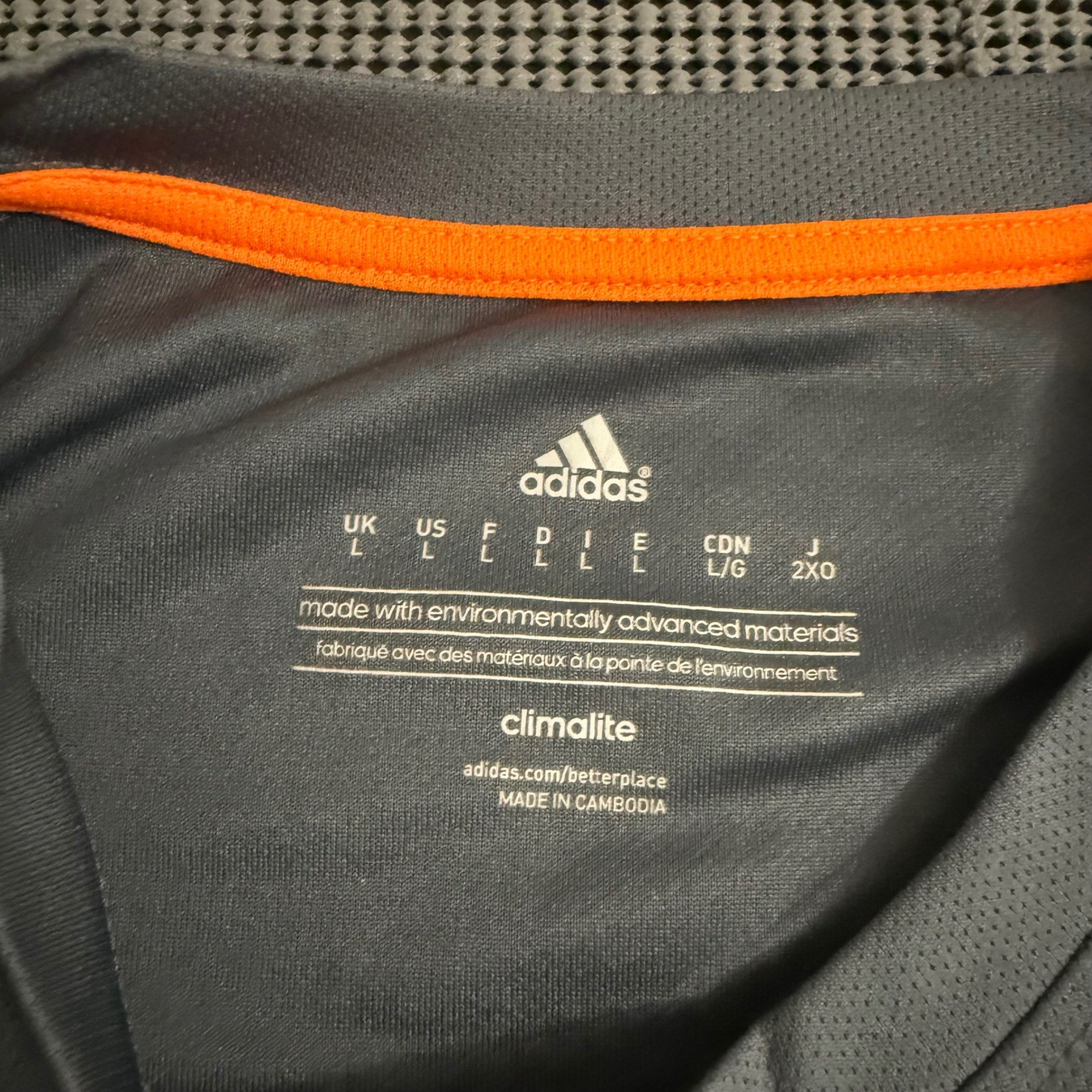 Adidas Mens Climalite Short Sleeve Training Shirt Gray Graphic Logo Large