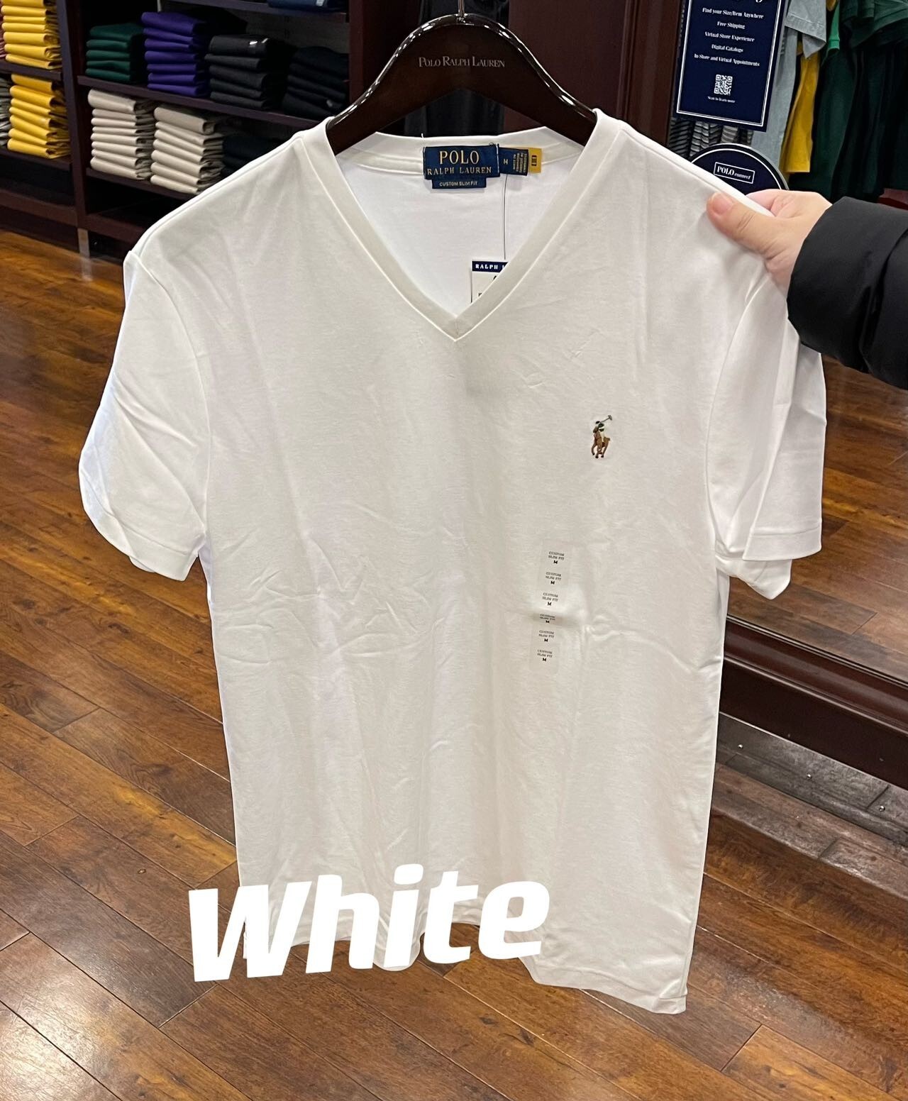 Polo Ralph Lauren Mens V neck short sleeve T shirt- Custom Slim Fit