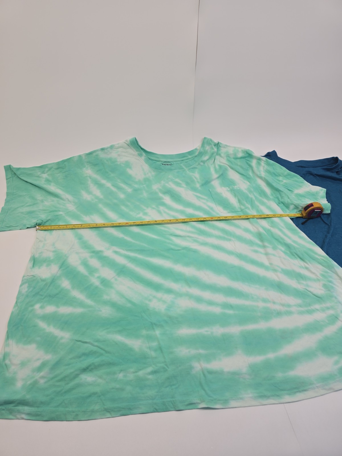 8XL Lot 2 KingSize Men’s Big & Tall T-Shirt Pocket Tees Set Blue & Teal Tye Dye