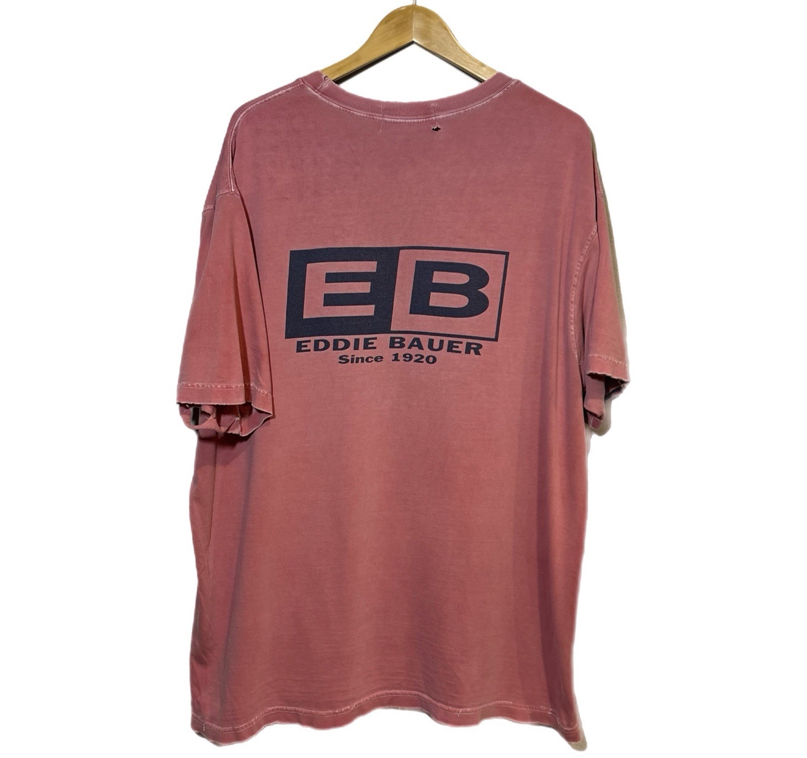 Vintage Eddie Bauer Y2K Distressed Sun Fade Distressed Men’s 2XL PINK T Shirt