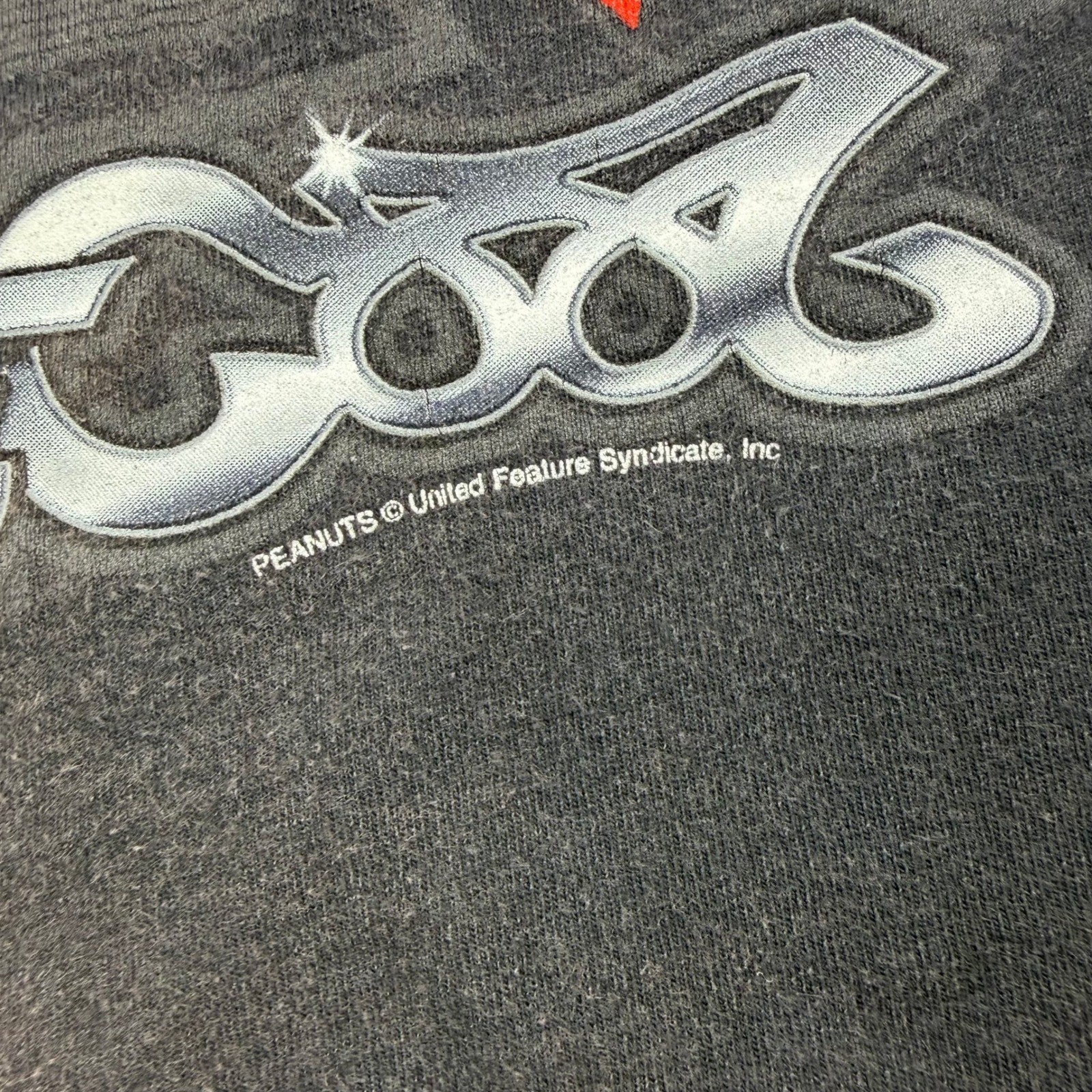 Vintage Peanuts Joe Cool Snoopy Biker Motorcycle Graphic T-Shirt Black Mens M