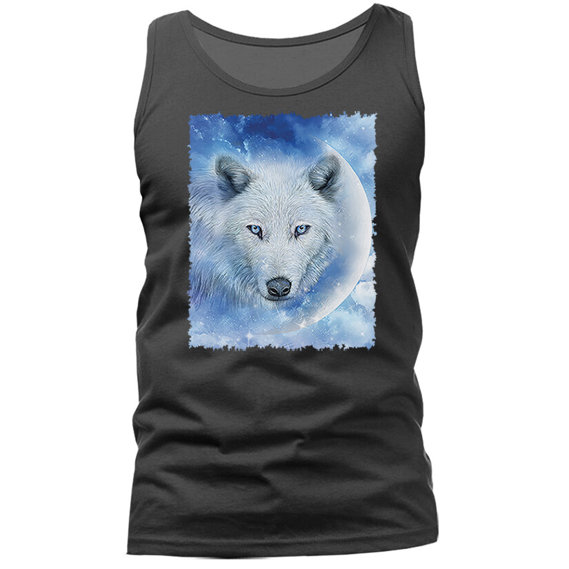 White Wolf Moon Wildlife Wilderness Outdoor Nature Animal Tank Top