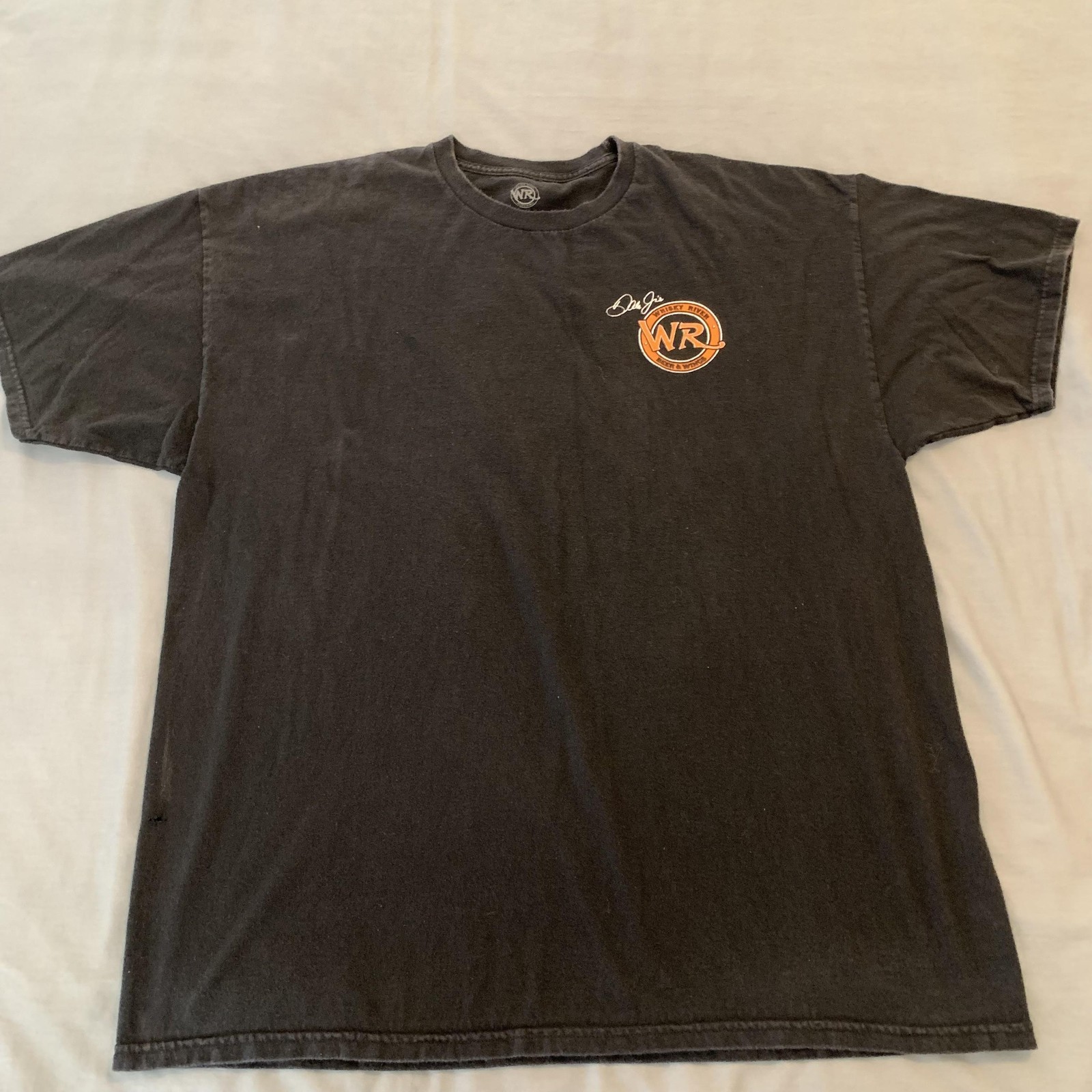 Dale Jr Whisky River Shirt Mens 2XL Black Hold On Tight Guitar Western Bar Wings
