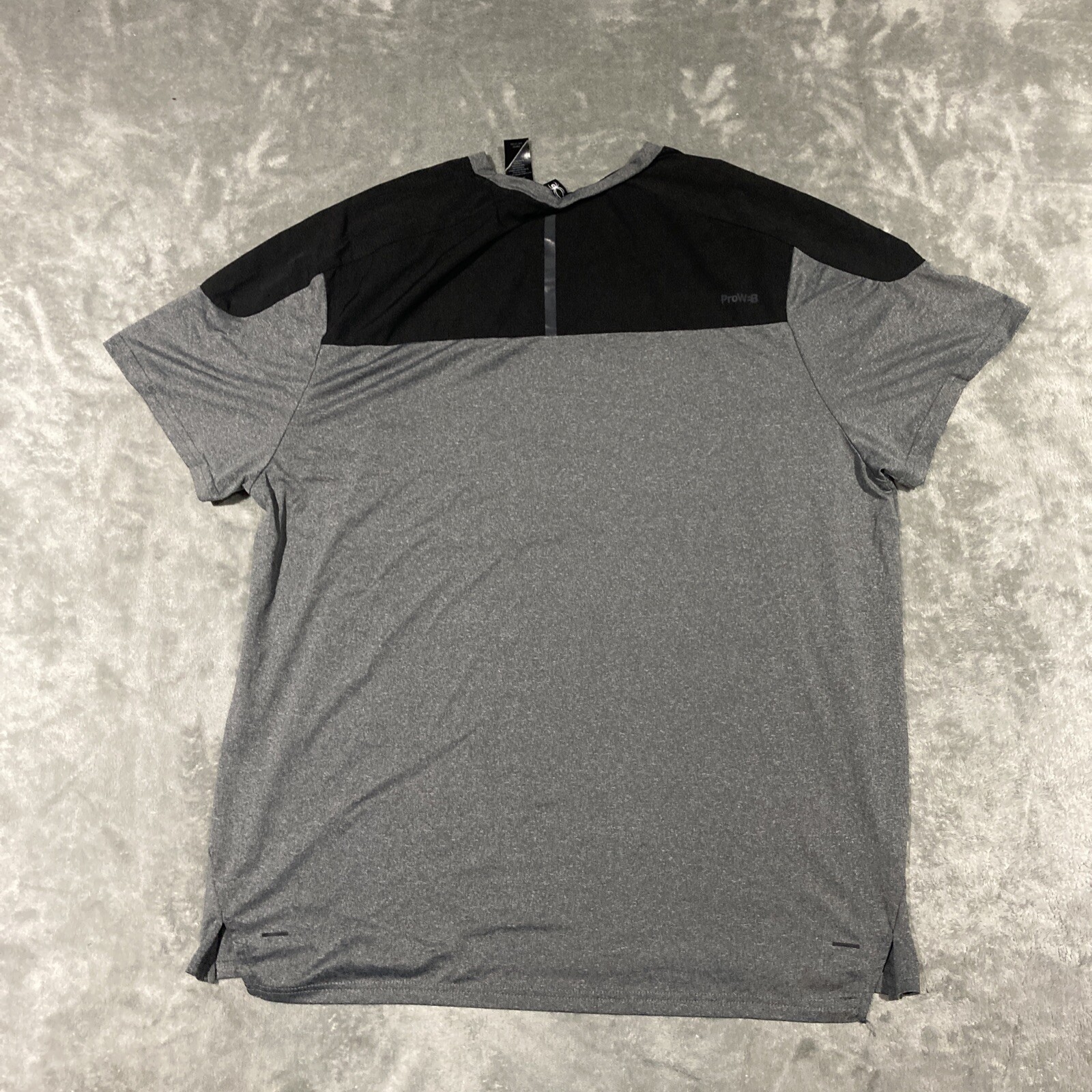 Spyder Active Mens Shirt XL Gray Short Sleeve Stretch Polyester Blend