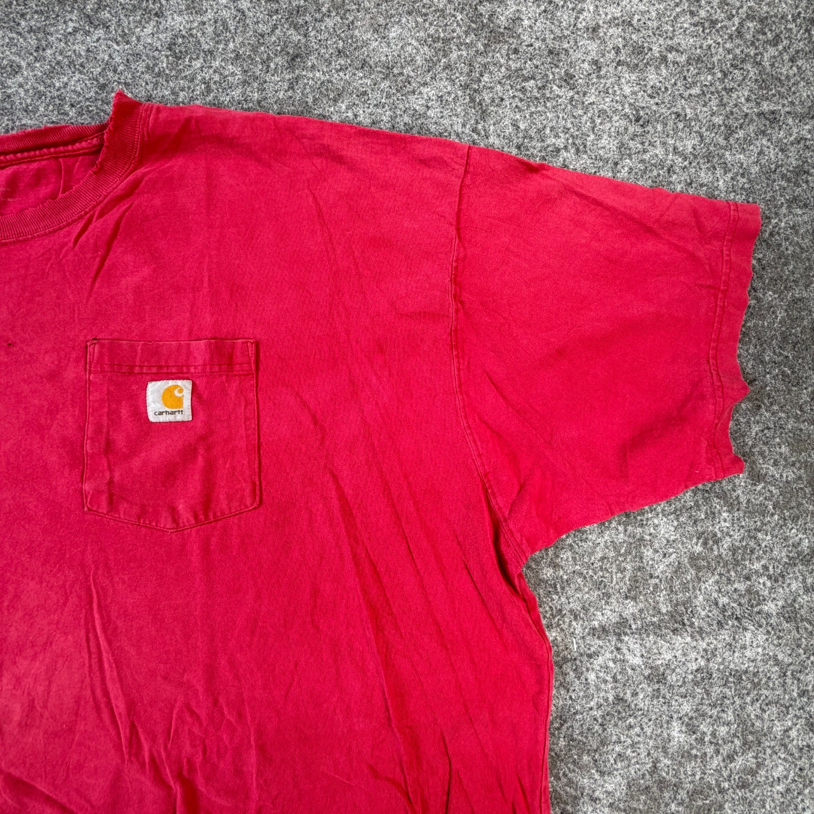 Carhartt Iconic K87 Pocket T Shirt Mens 4XL Red Cotton Short Sleeve Loose Fit
