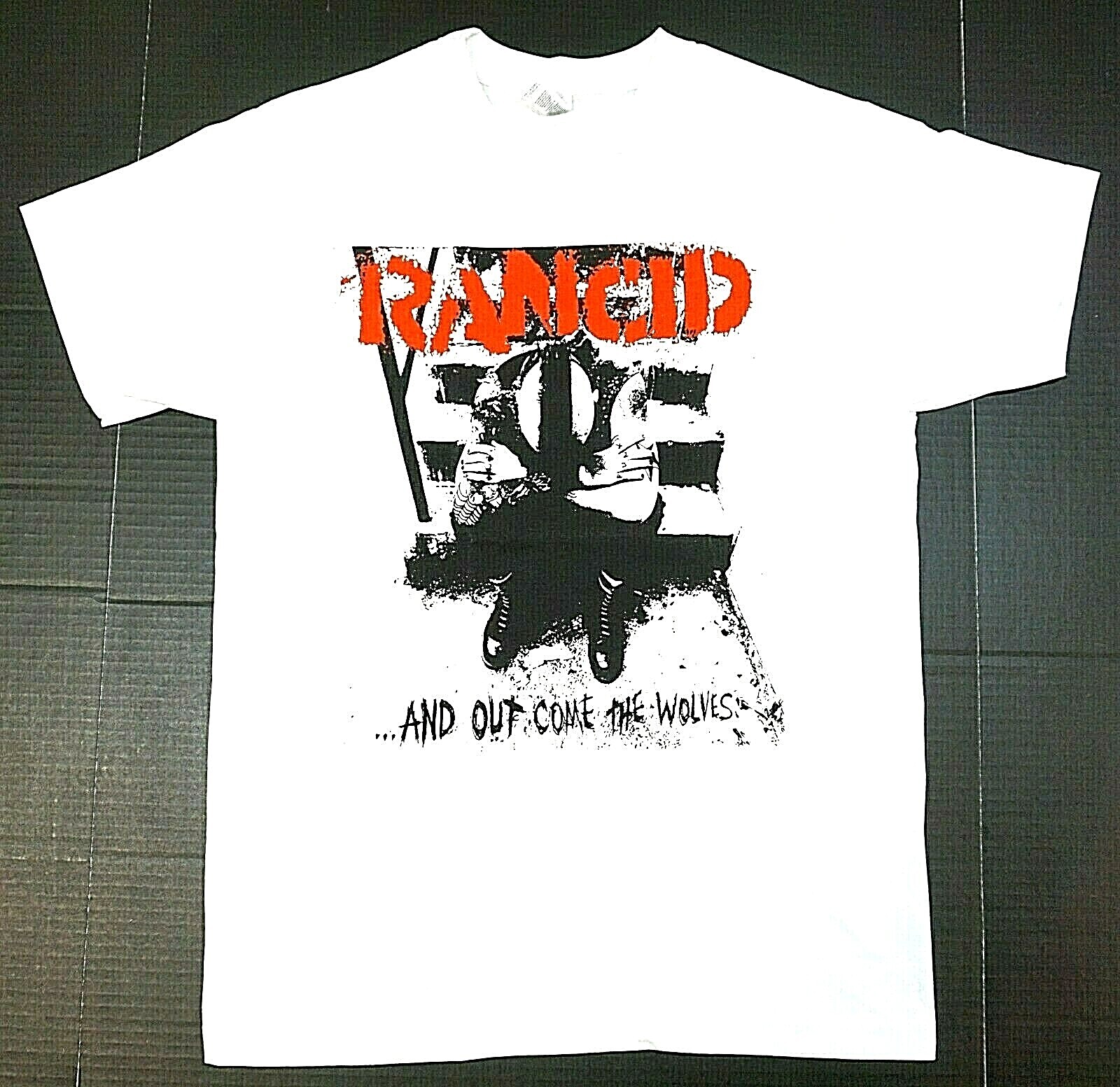 RANCID T-shirt Punk Rock Tee Men’s 100% Cotton White New