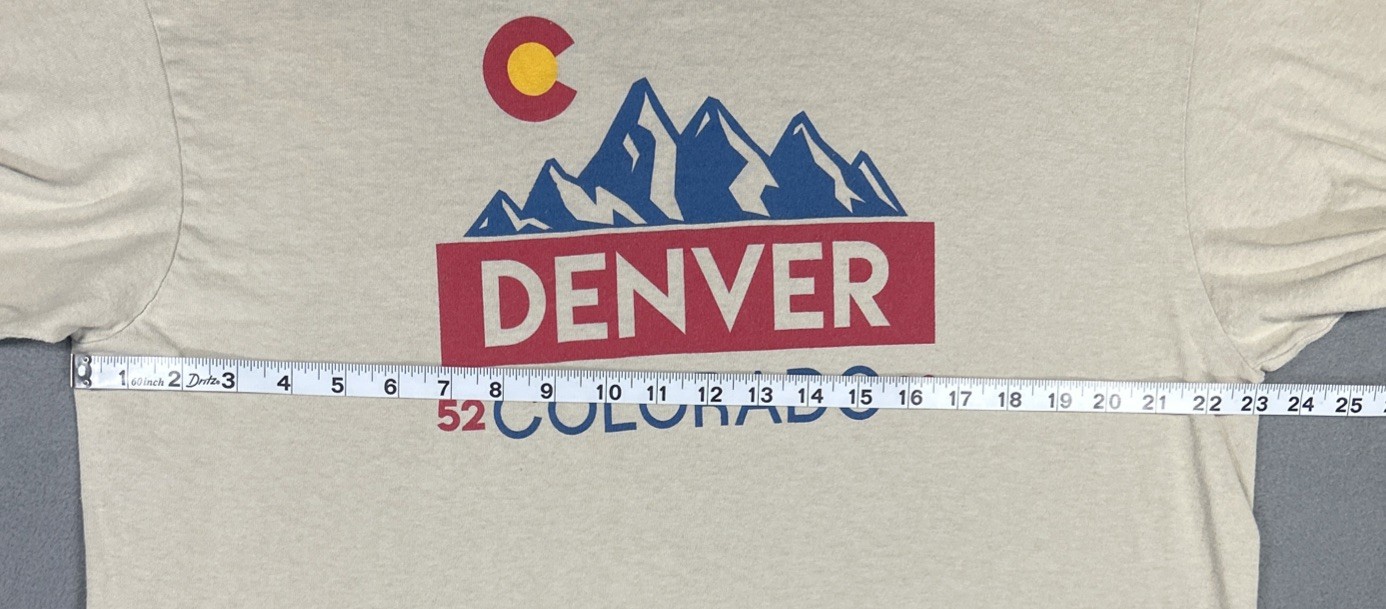 Denver Colorado 5280 Mens T-Shirt Size XL Off-White Short Sleeve