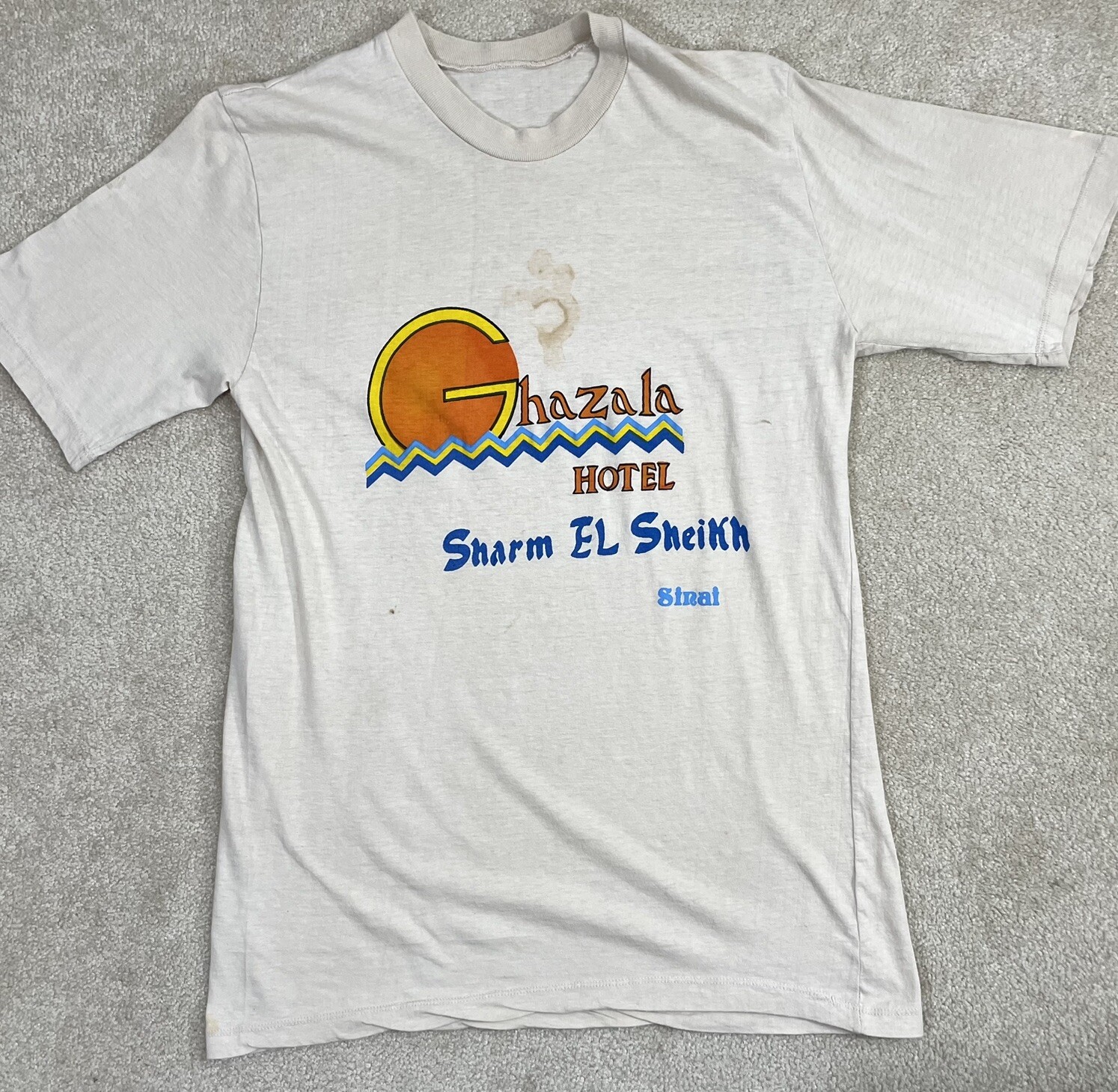 Vintage 80s Ghazala Hotel Egypt T Shirt Adult Small Tourist Tee Africa Sinai