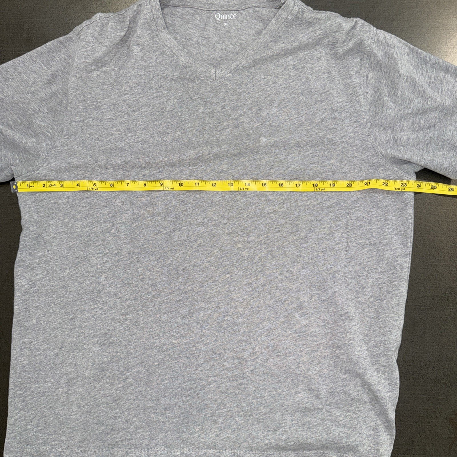 Quince XL Heather Grey Men’s Slub Cotton V-Neck T-Shirt