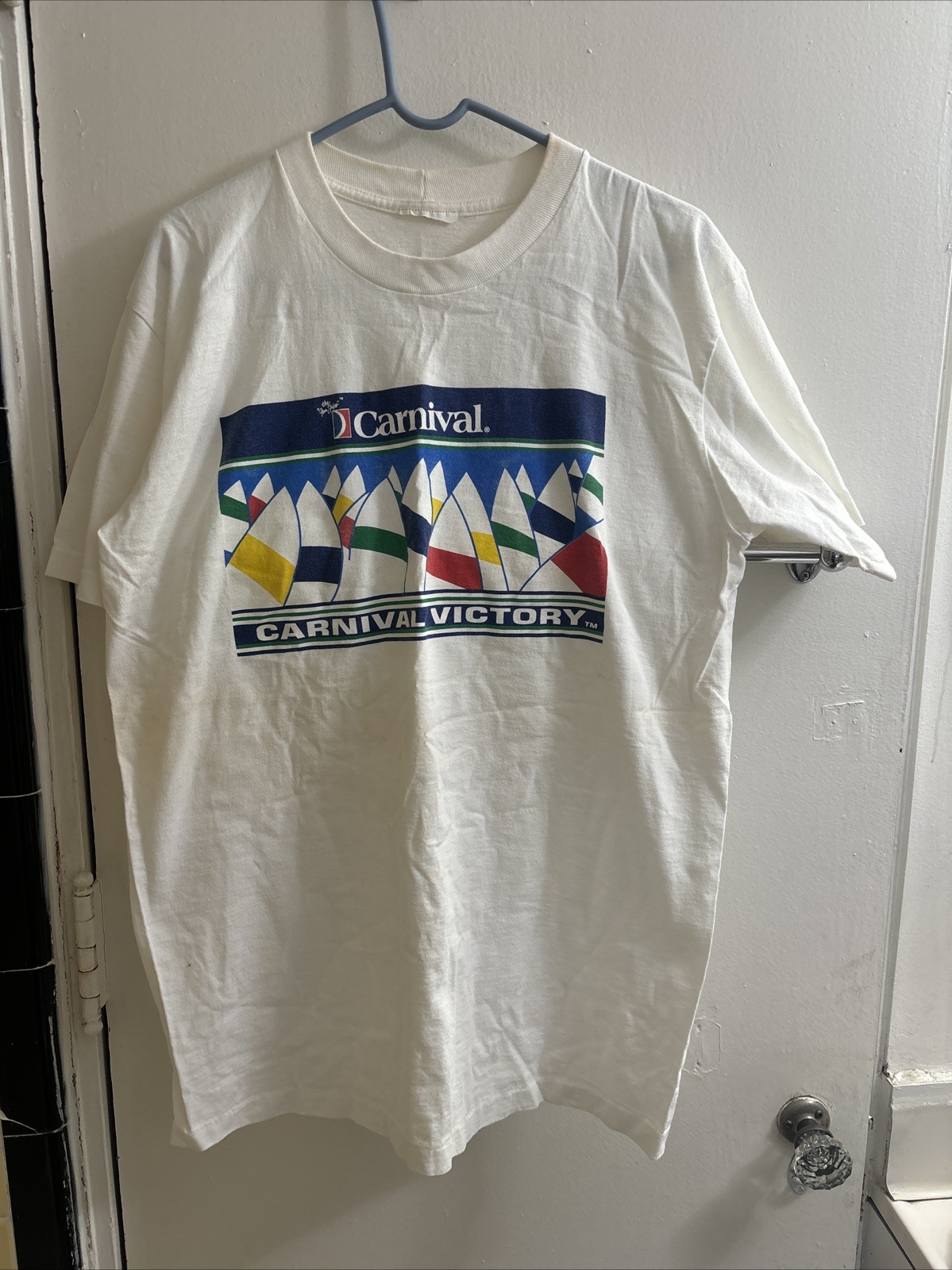 Men’s Vintage 90’s Carnival Cruise Ship T Shirt “VICTORY” Mens 2XL FREE SHIP