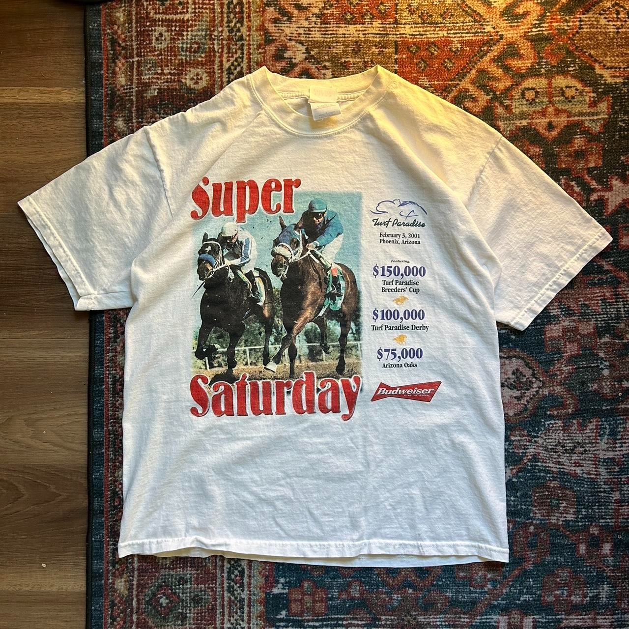 Vintage 2001 Turf Paradise Horse Racing Super Saturday T Shirt All size S-5XL