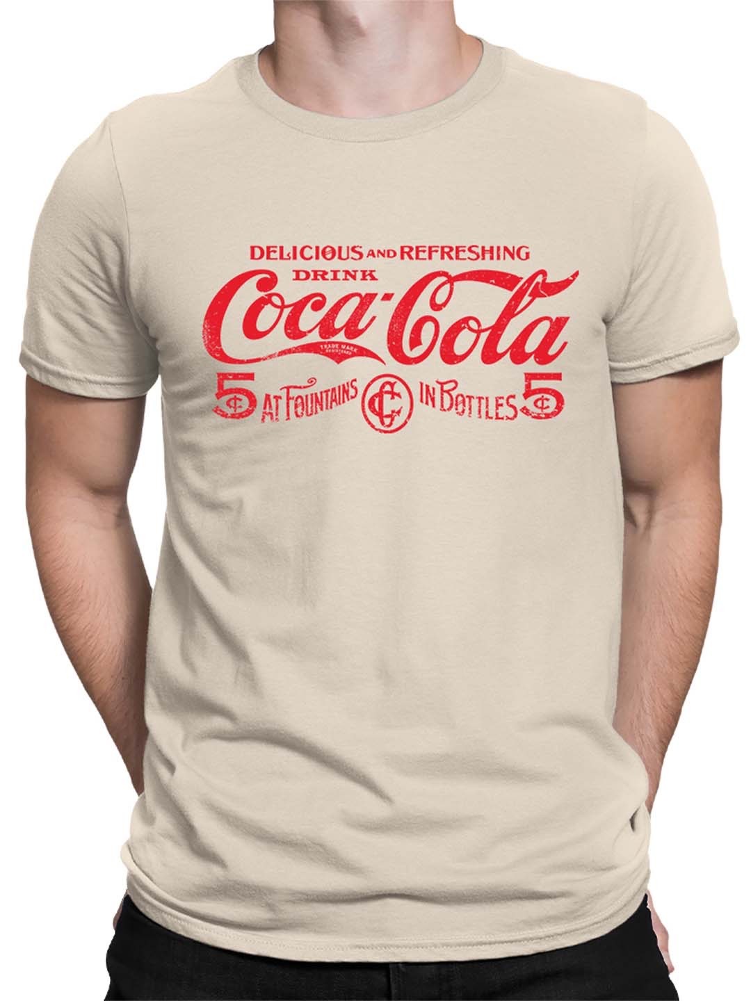 Coca-Cola Official Licensed Logo Classic 5¢ Soda Fountain Men’s T-shirt