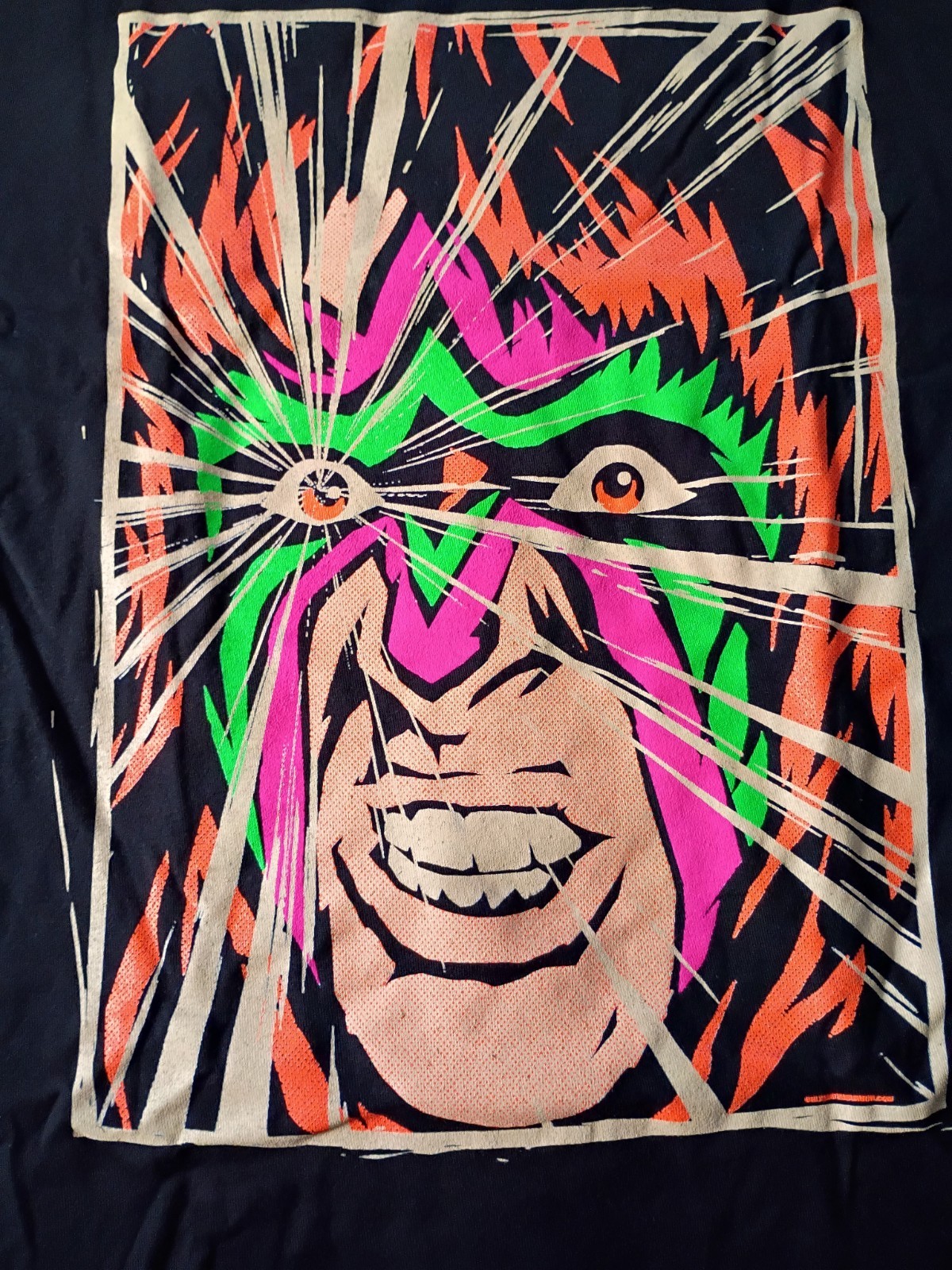 Ultimate Warrior portrait Pro Wrestling T-Shirt Size L WWF WWE