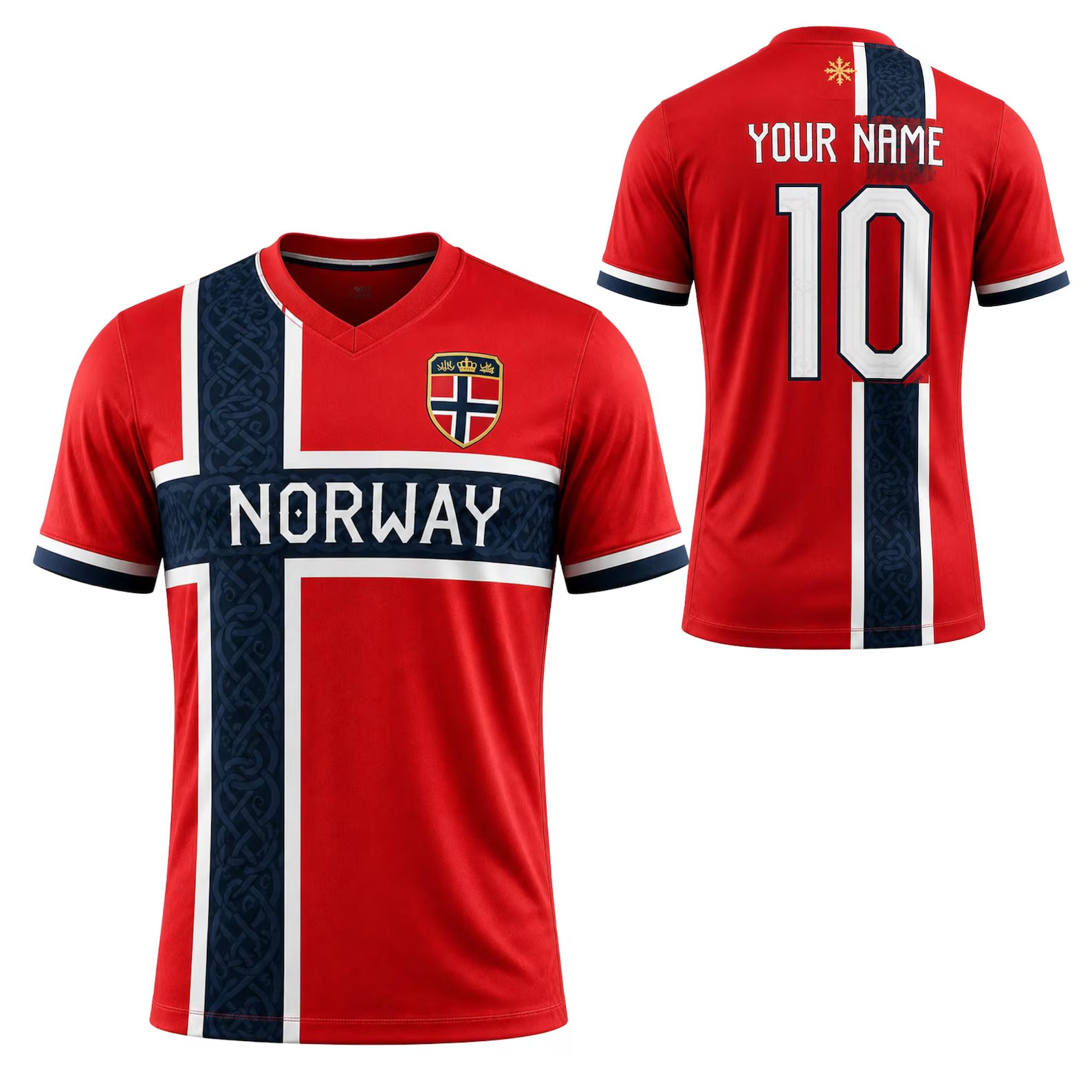 Custom Norway Soccer Jersey, Personalized Name Number Football Shirt