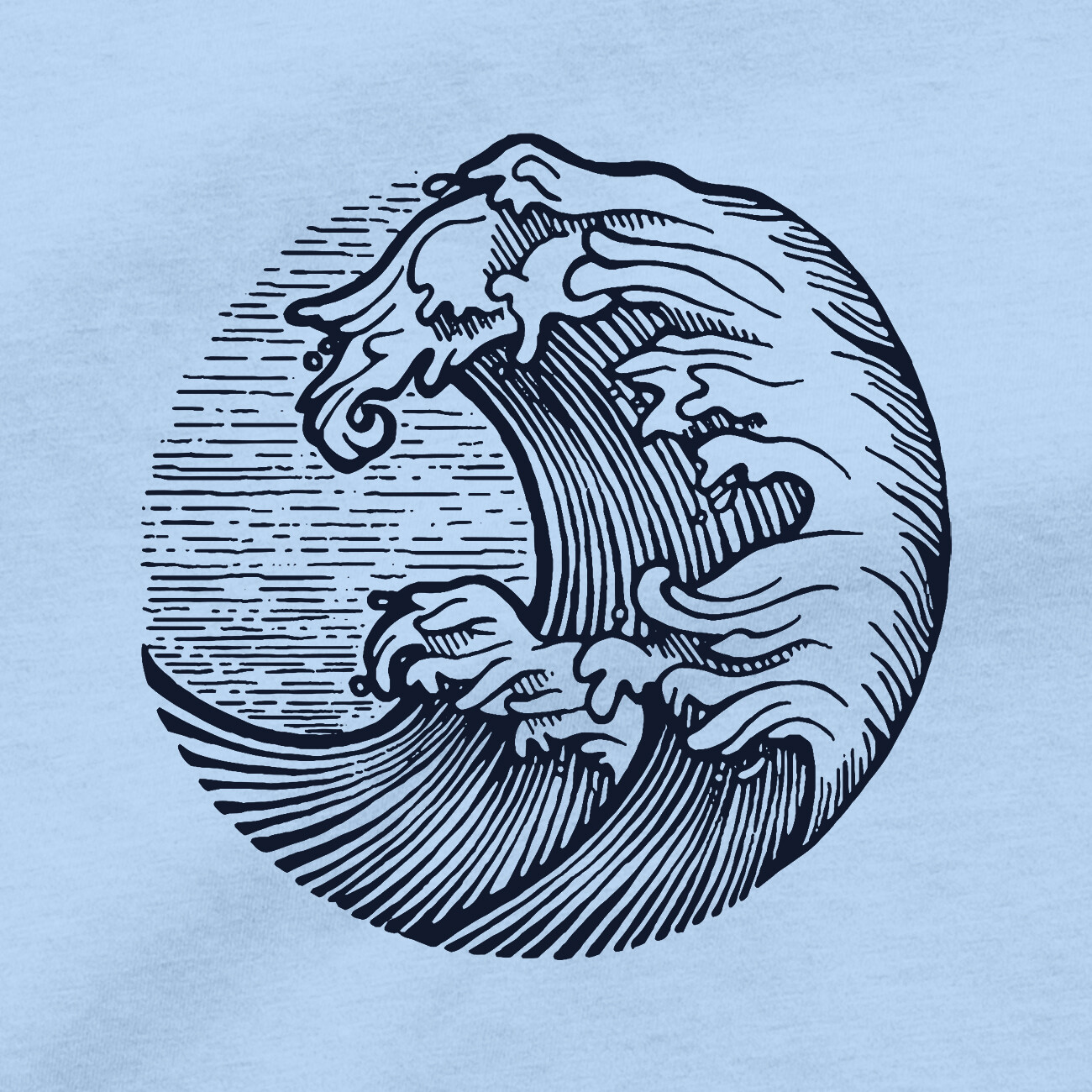 Big Wave T Shirt Fishing Boating Shark Jaws Marine Wildlife Dolphin Mermaid Tee