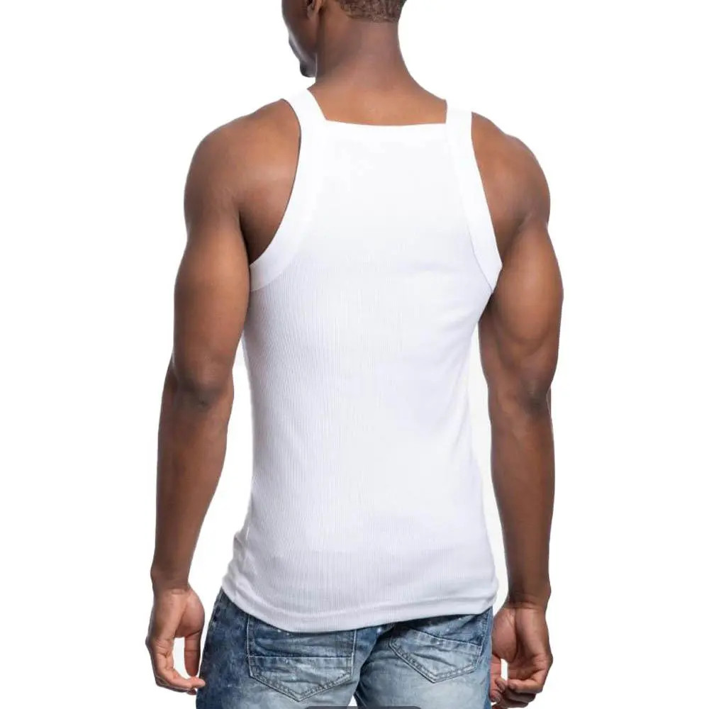 Galaxy by Harvic Men’s Solid Colored Medium Weight Tank Top White