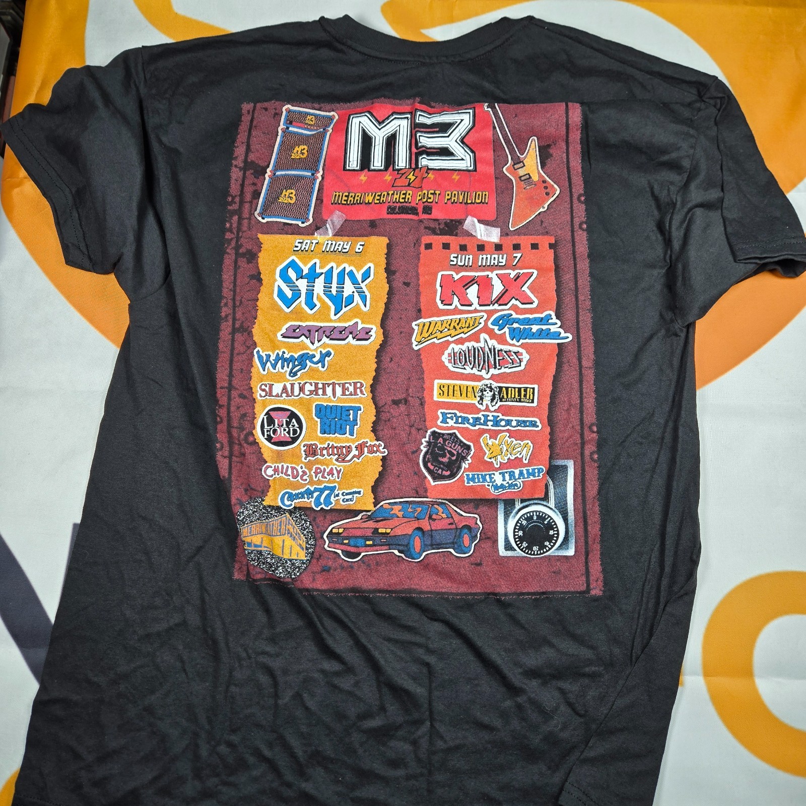 M3 Rock Festival 2023 T-Shirt Styx Kix Warrant Slaughter NWOT Multi-Size