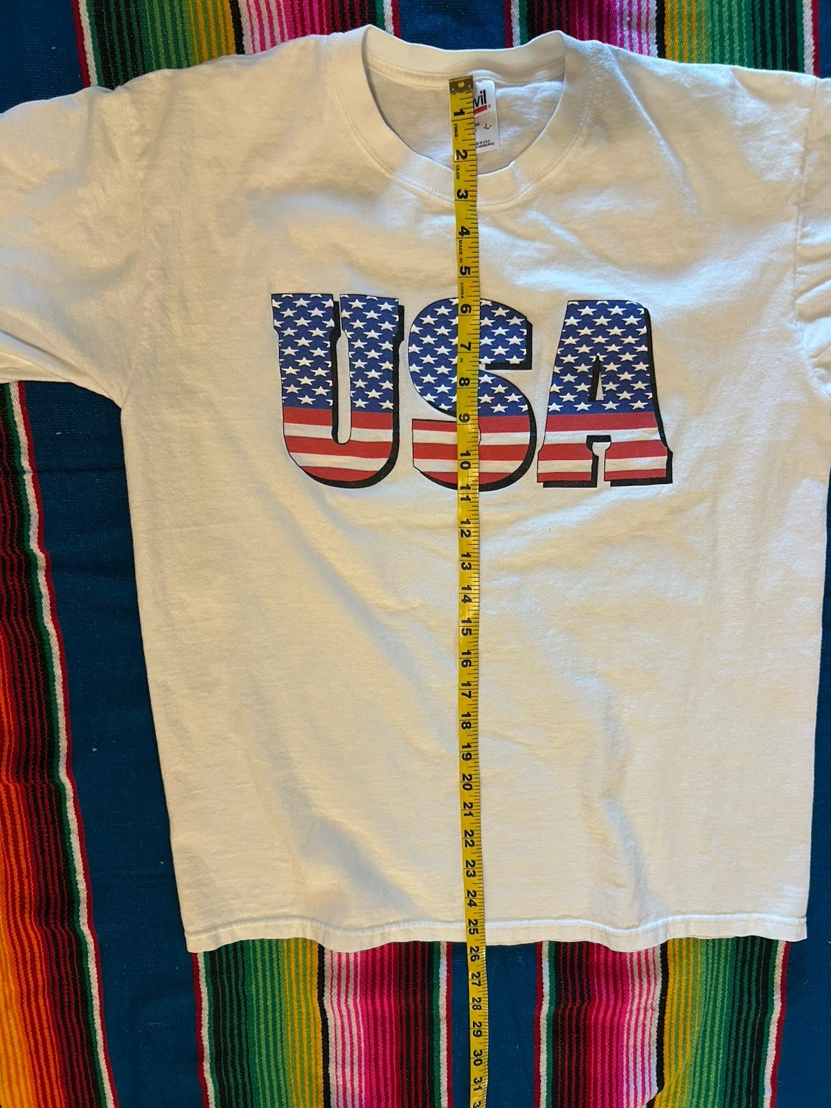 Vintage USA Anvil Made in USA American Flags Variation T Shirt White Large