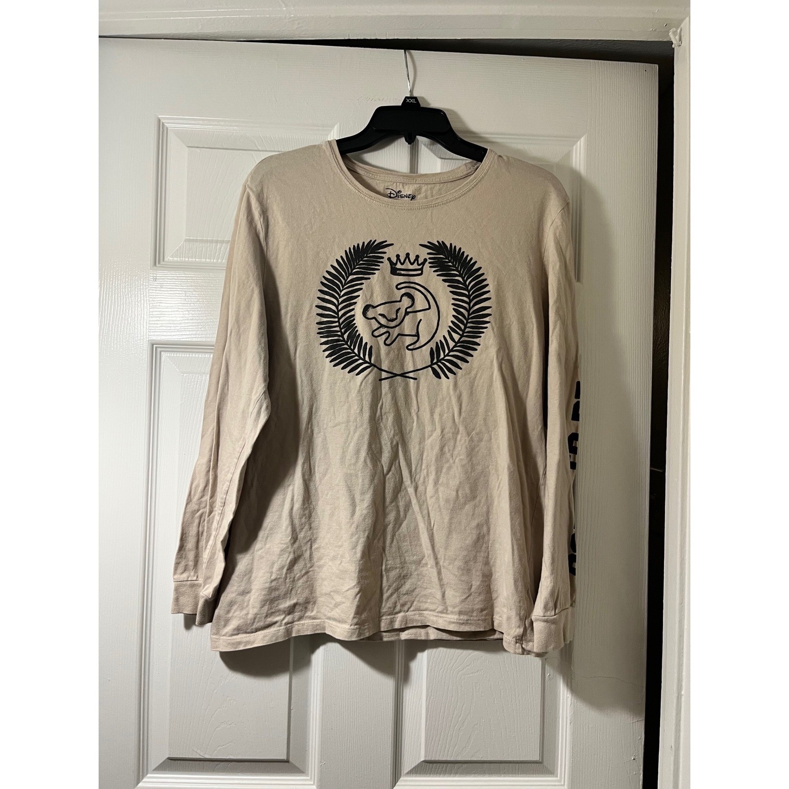 Disney Lion King Simba Born To Be King Long Sleeve Graphic Tee Tan Large