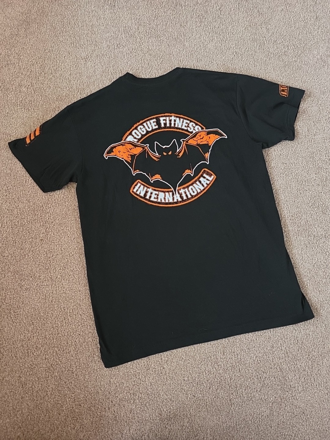 Vintage Rogue Fitness Crossfit Halloween 2020 Bat Black Gym Wod T-Shirt Size L