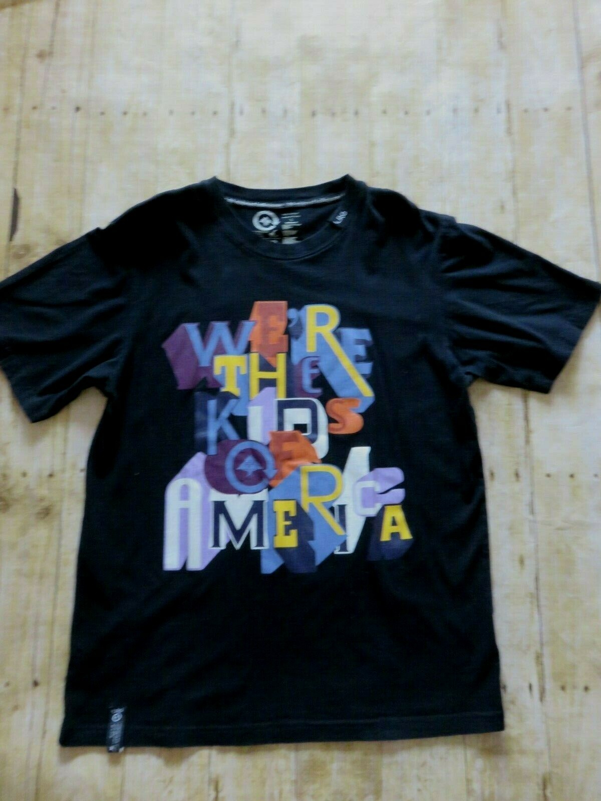 LRG Lifted Research Group Graphic Black T Shirt We Are The Kids Of America L