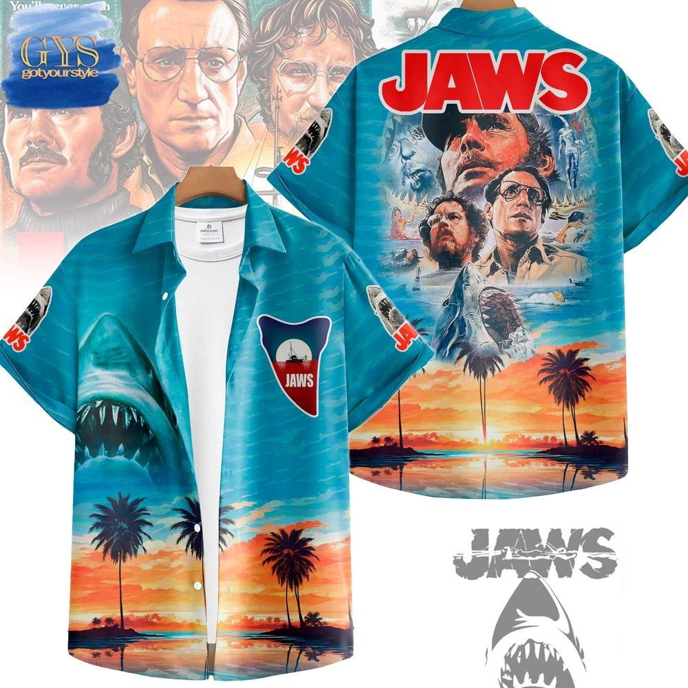 Jaws 50th Anniversary Hawaiian Shirt All size shirt NG3307