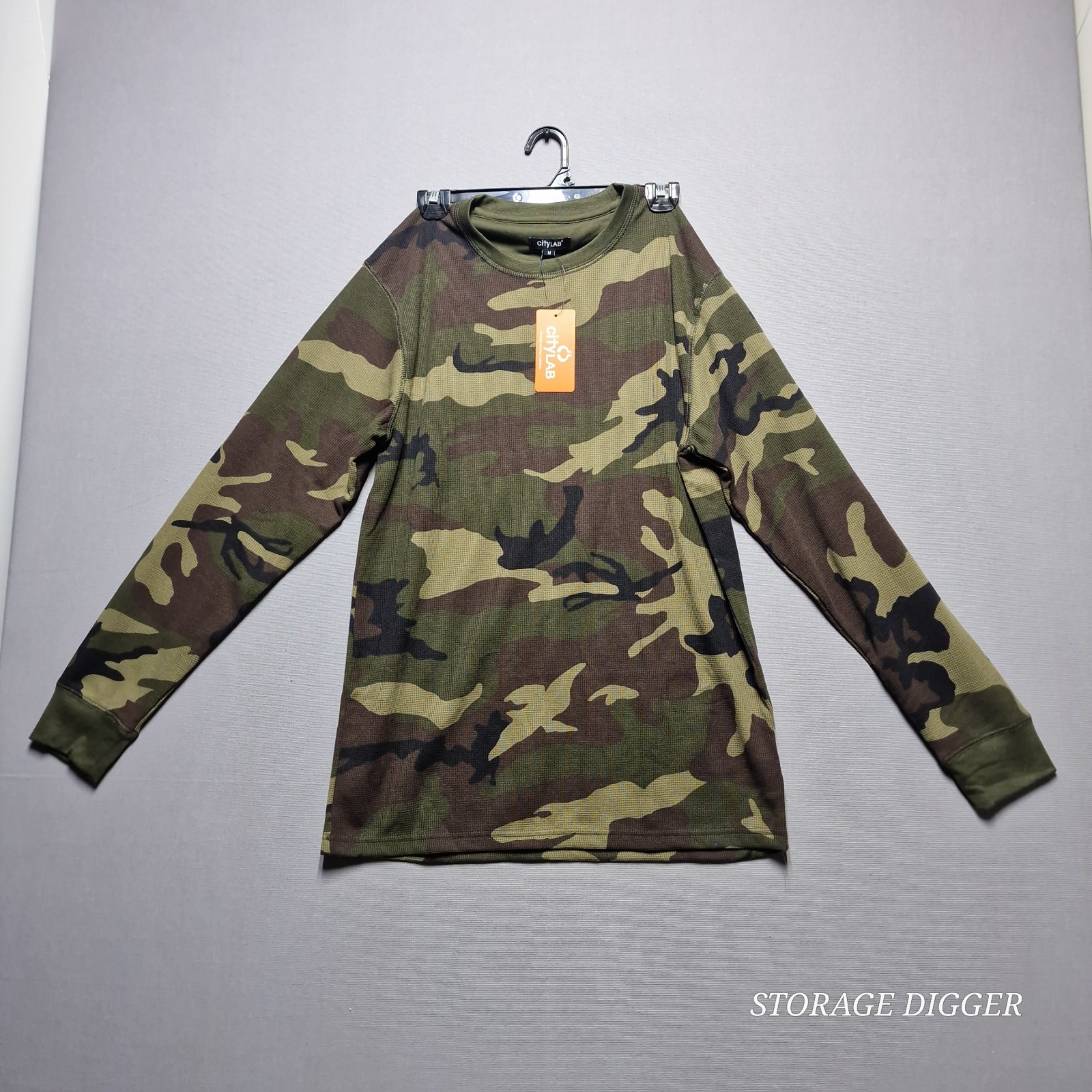 Citylab Classic Thermal Shirt Mens M Multicolor Camouflage Cotton Waffle Knit