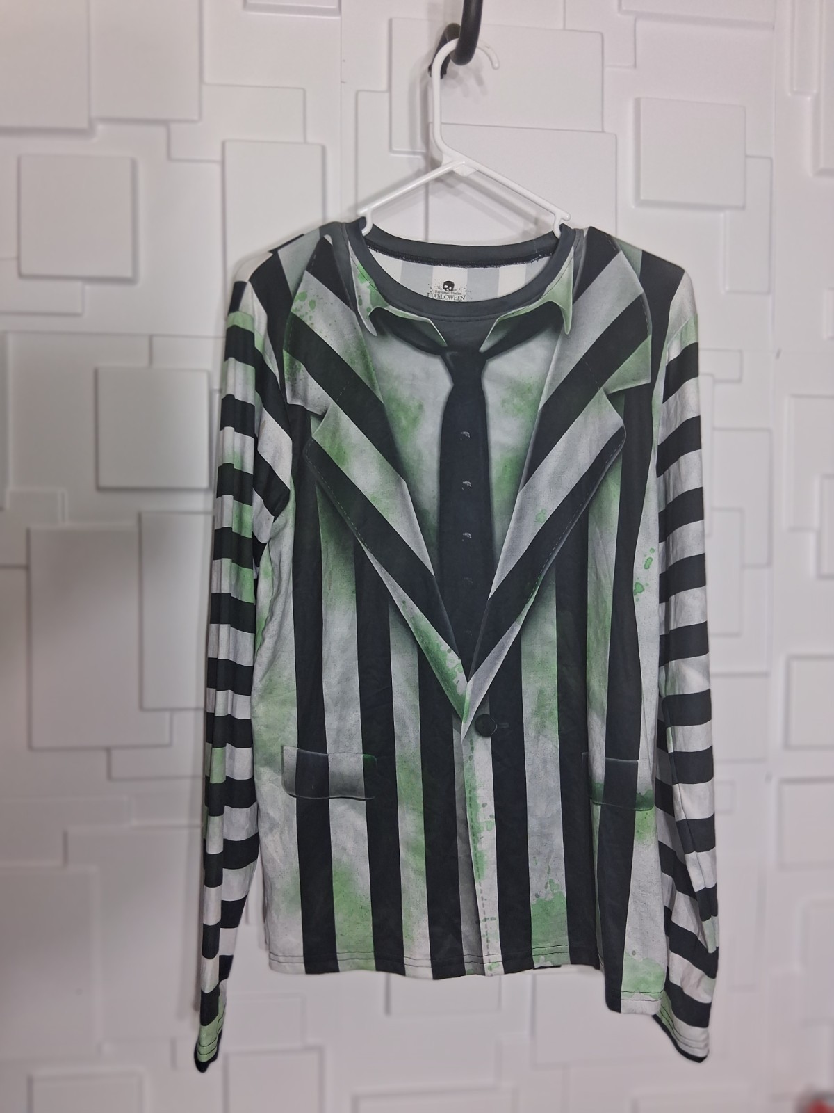 Universal Studios Beetlejuice Long Sleeve Halloween Costume HHN Shirt Sz Small