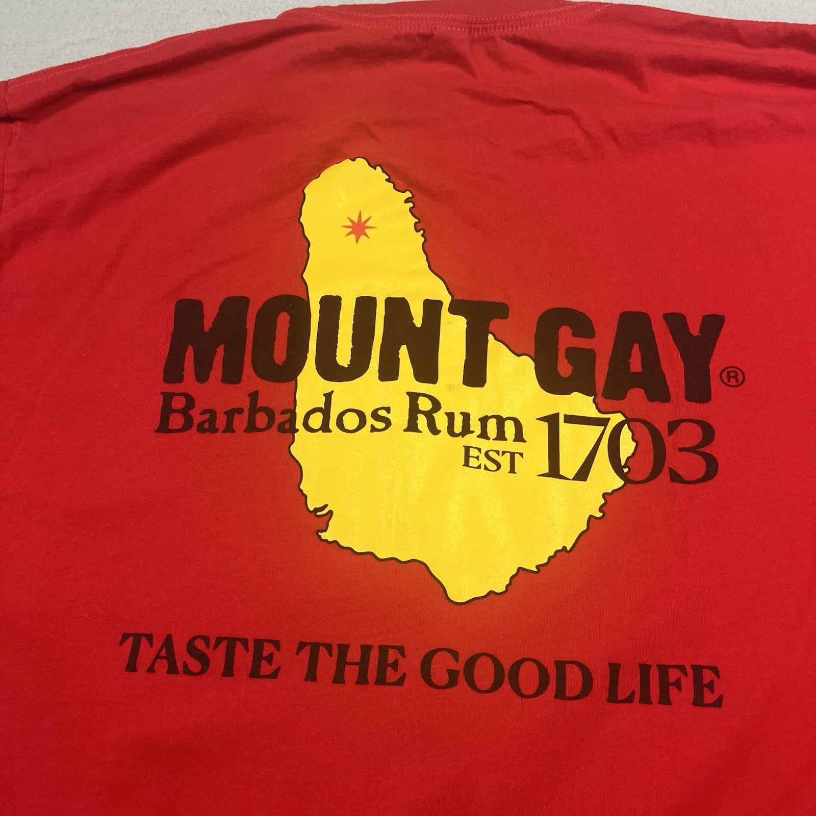 Mount Gay Barbados Rum Red T-Shirt Size XL Liquor Next Level Apparel