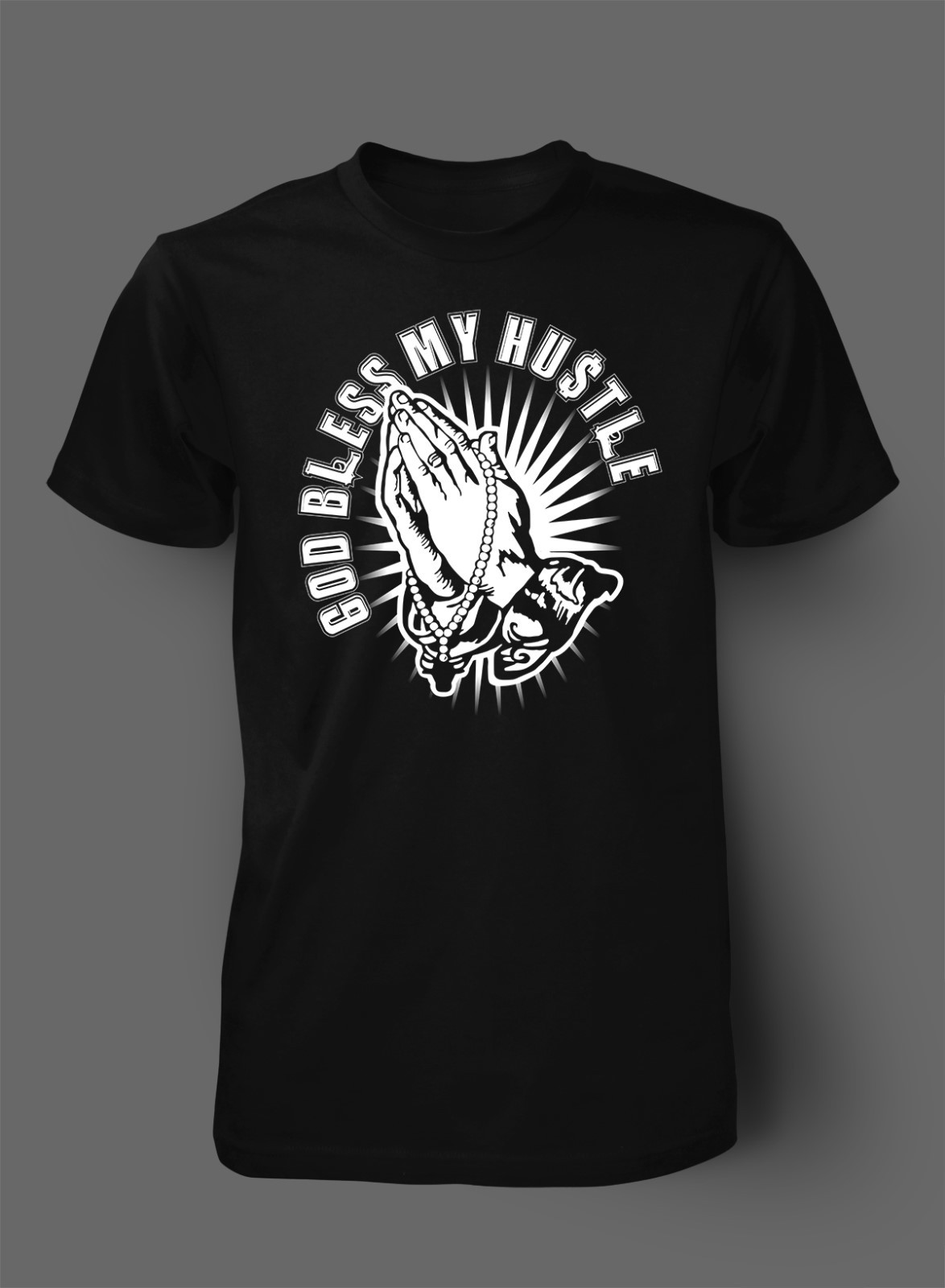 Men God Bless My Hustle Pro Club Shaka RTP Hip Hop Graphic Tee Shirt Big Tall S