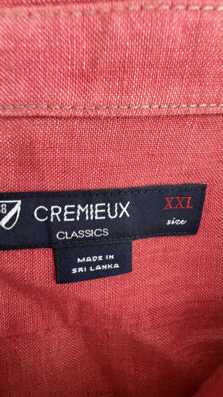 Cremieux Mens 100% Linen Long Sleeve Button Up Shirt Size XXL Red Collared Soft