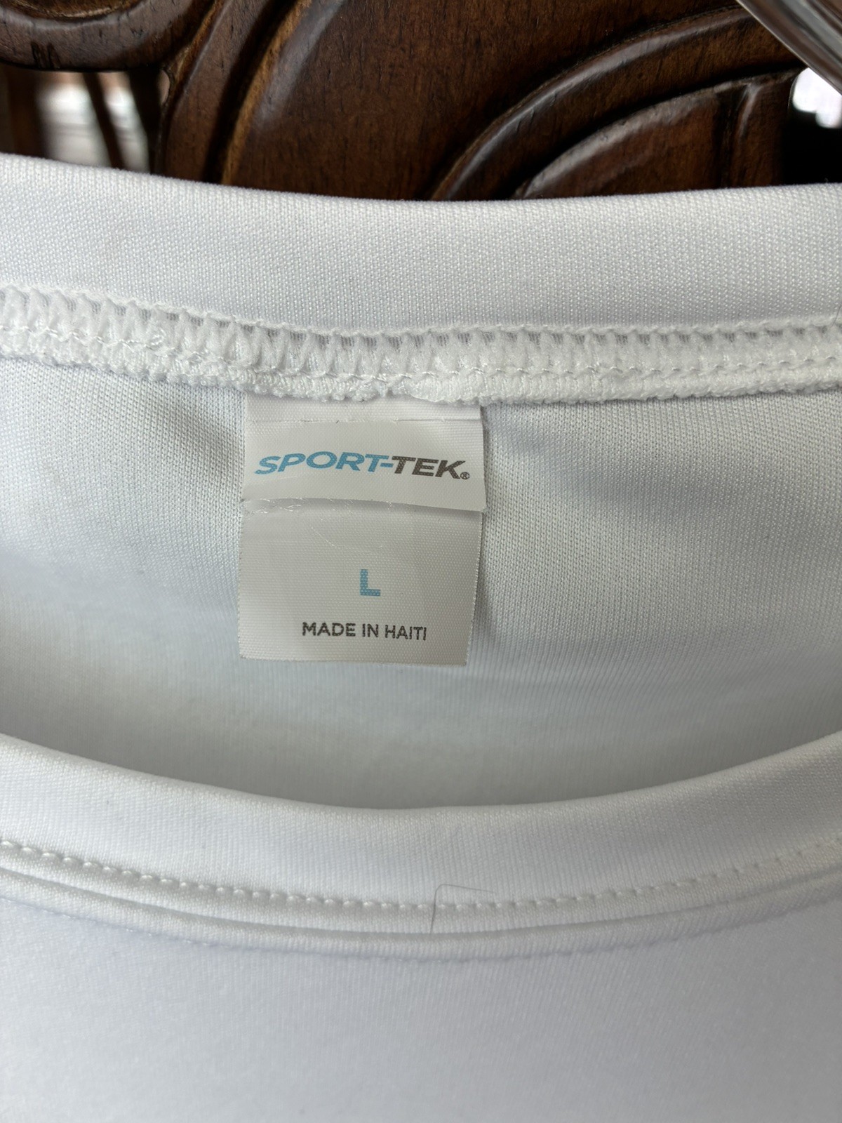 Sport-Tek Men’s White Long Sleeve Moisture Wicking Dry Fit Tee Sz L ST350LS
