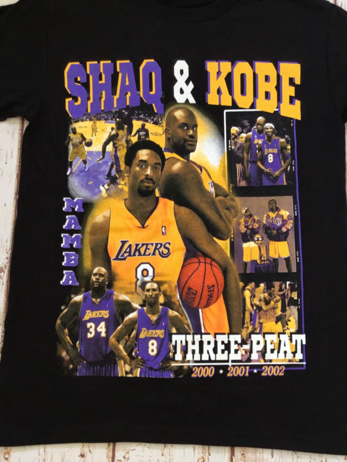 NEW – SHAQ & KOBE – THREE PEAT CHAMPIONSHIP – TSHIRT