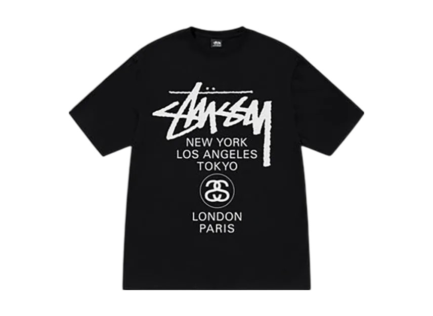 Stussy World Tour Tee Black White Cayenne Navy 4colors SS25