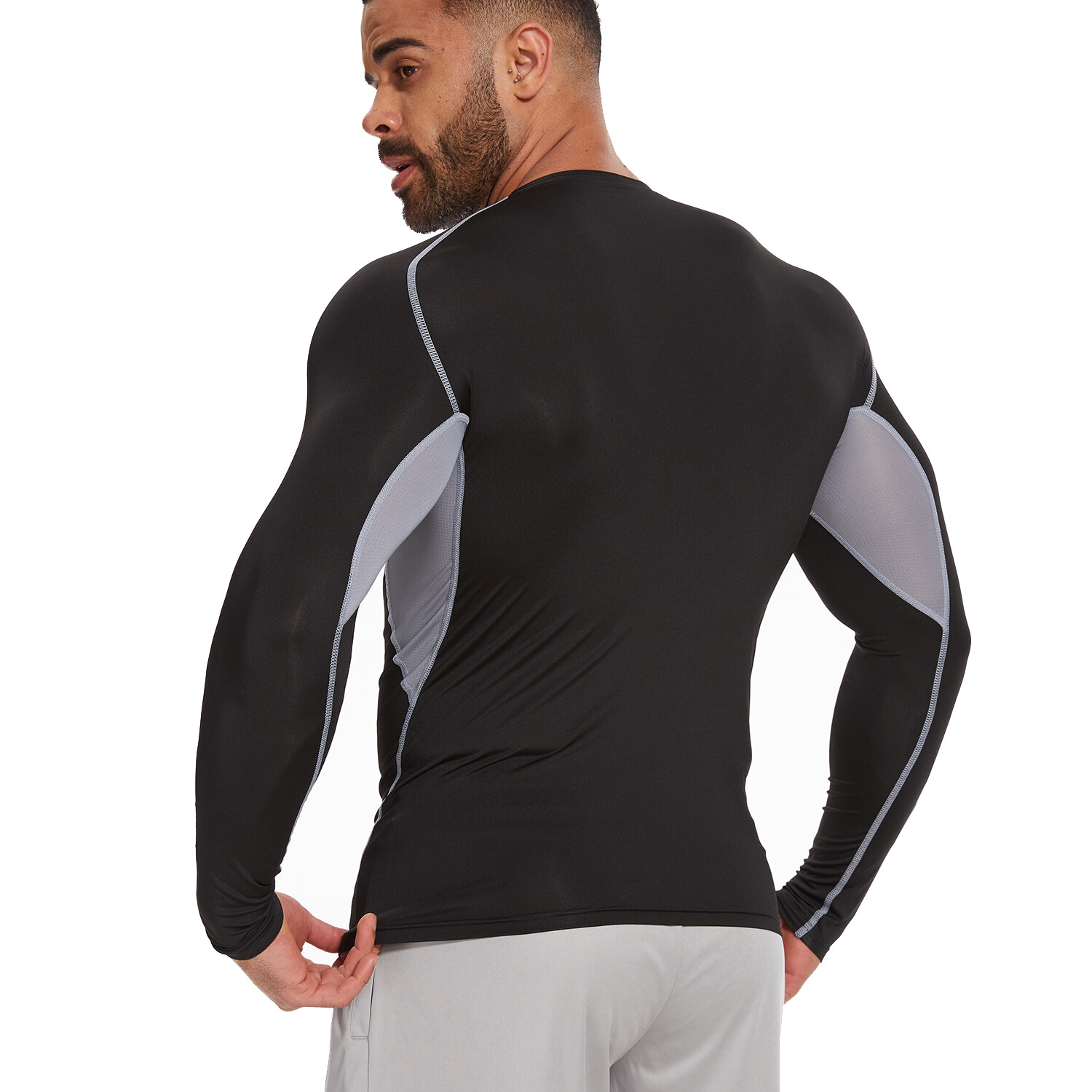 Mens Compression Shirts Long Sleeve Workout Baselayer Quick Dry Athletic Sports