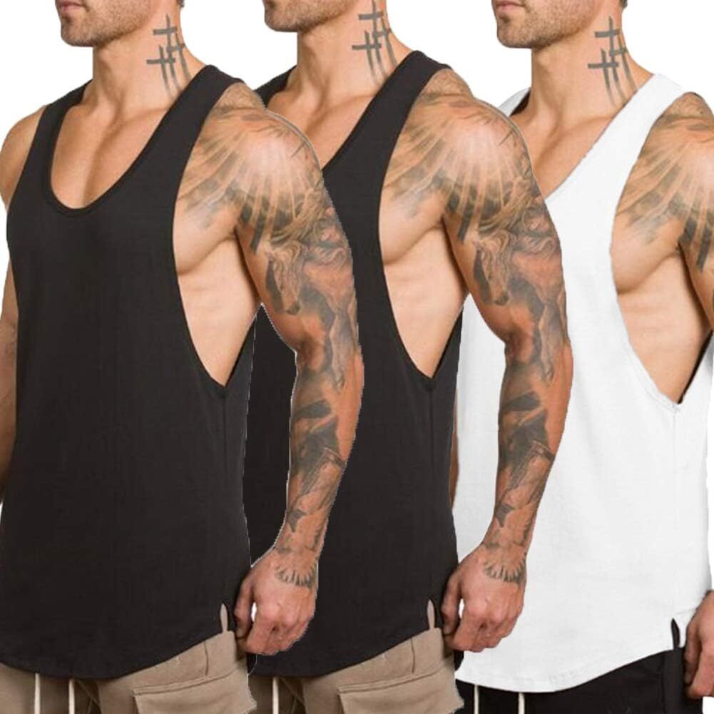 Men’s Gym Tank Top Sleeveless Muscle Shirt Workout Stringer Cut Off Bodybuilding