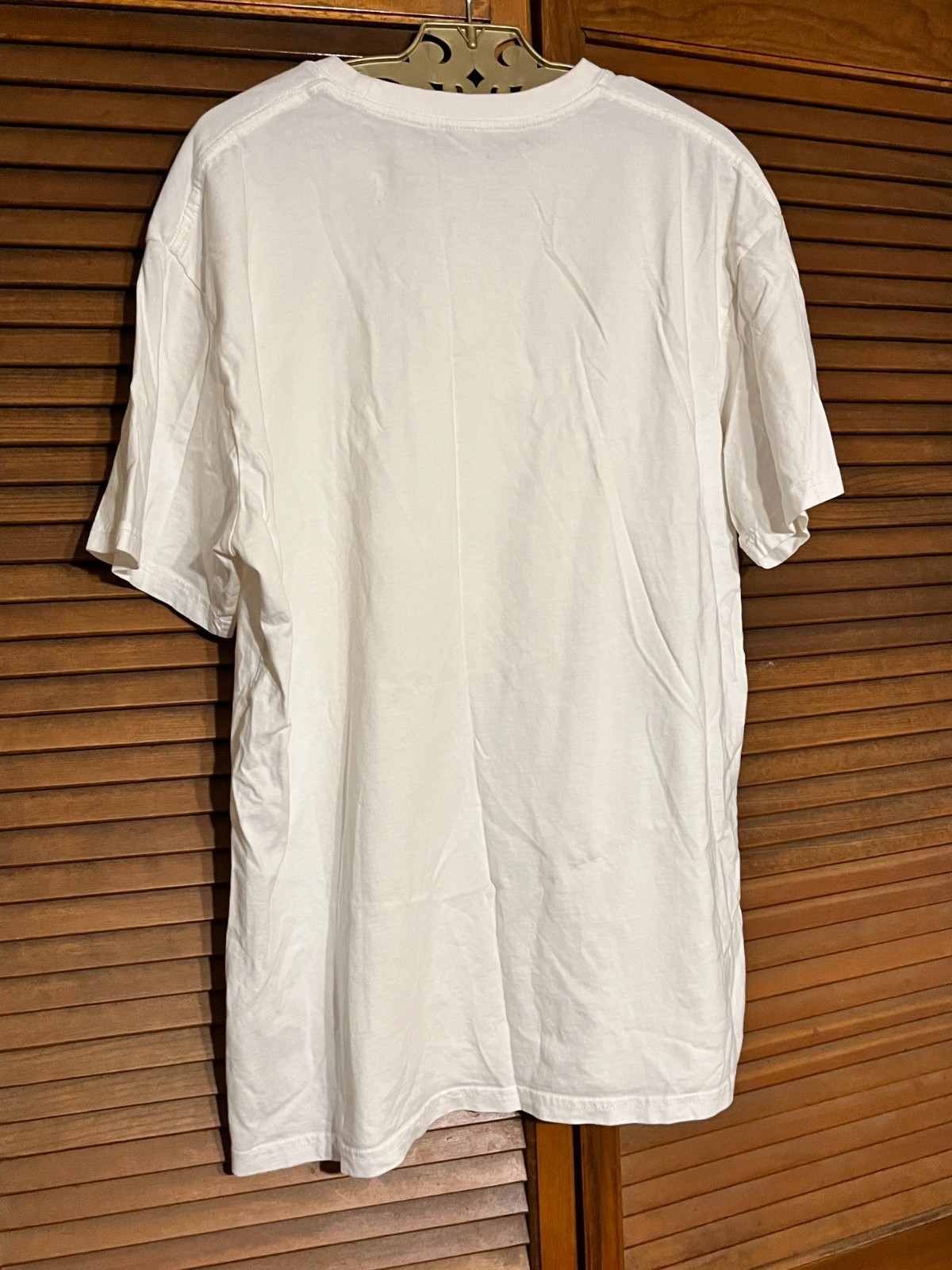 AS COLOUR Graphic T Shirt Mens Large White Die Free Print Short Sleeve 22×29