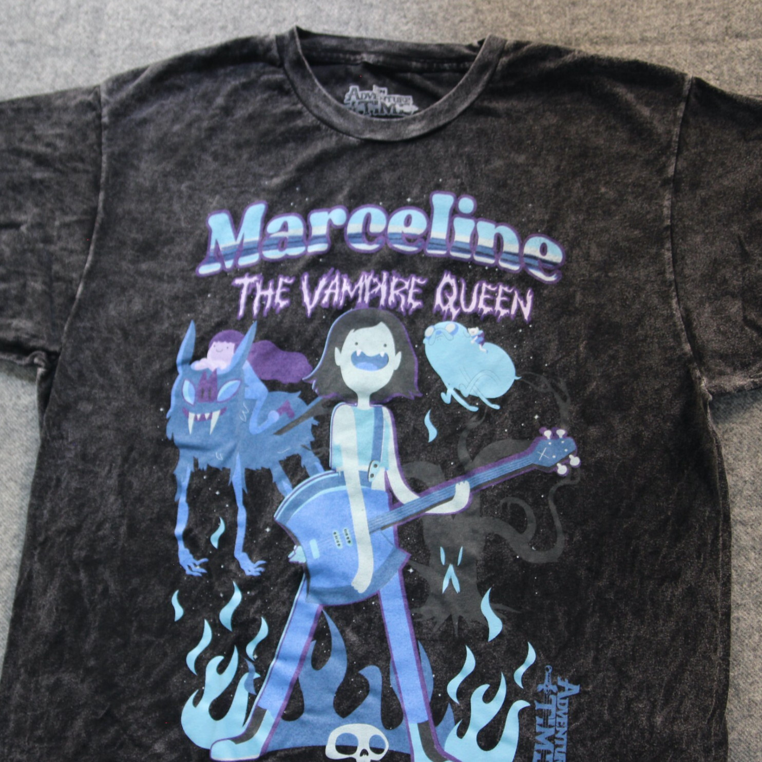 Adventure Time T Shirt L Marceline VAMPIRE QUEEN Rock Guitar Band Tee Finn Jake