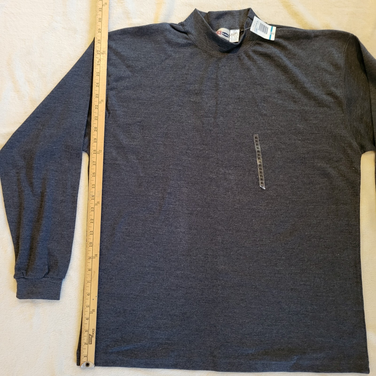 Vintage BCC Blues Navy Blue Long Sleeve T-Shirt, XL, High Neck, Cuff Sleeves