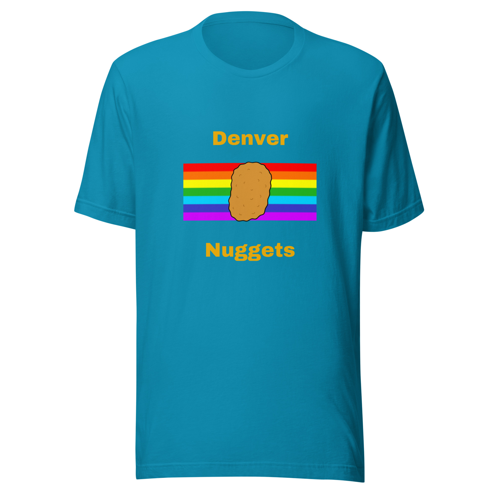 Denver Nuggets Rainbow Powder Blue Unisex T-Shirt