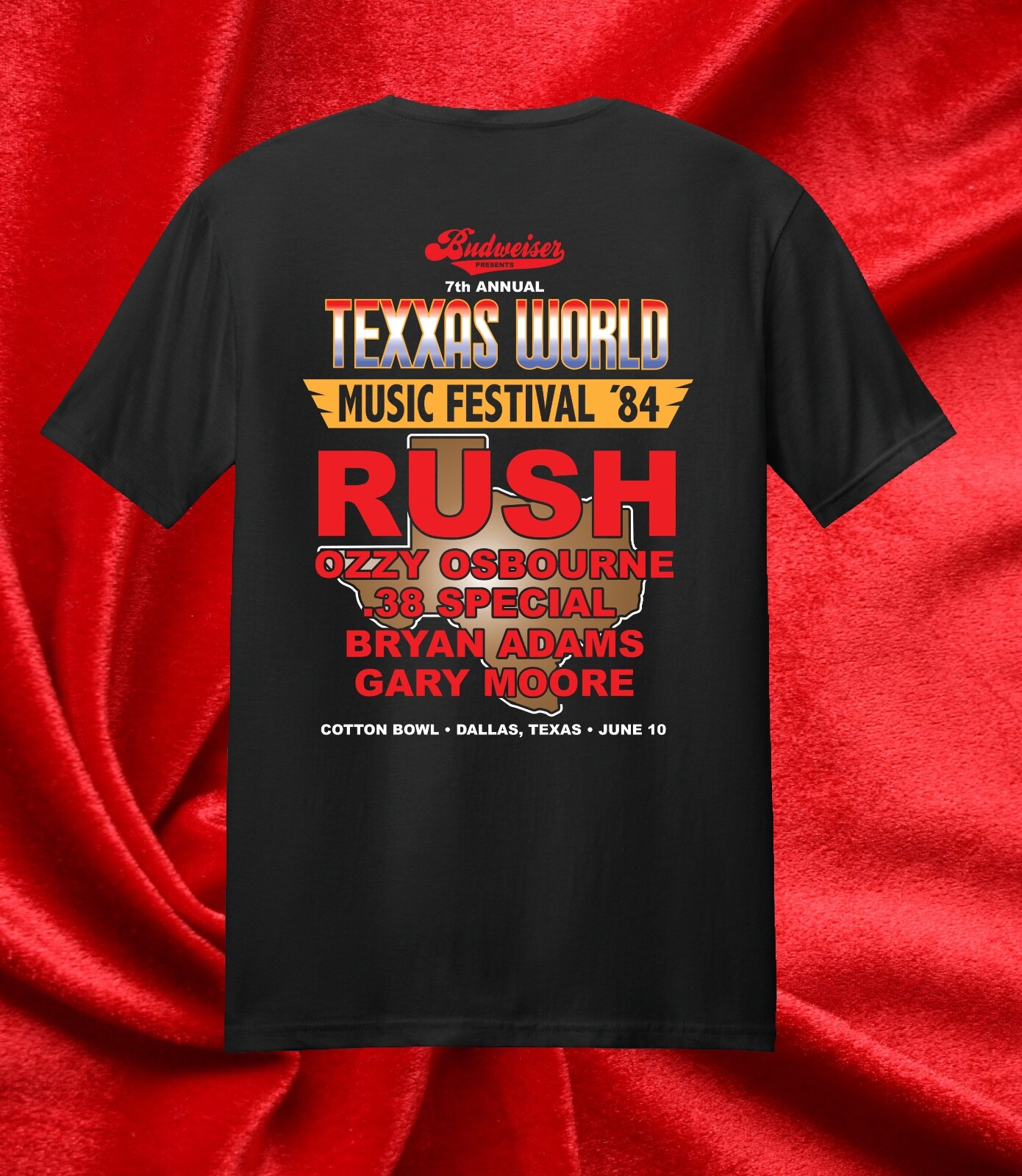 Texxas Jam 1984 Vintage Tour Jersey Shirt FREE S&H Texxas World Music Festival