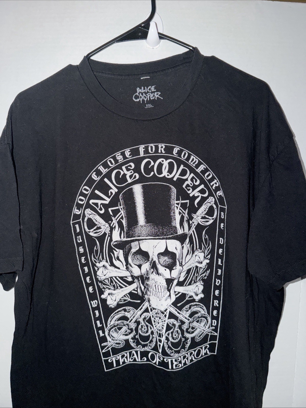Alice Cooper Men’s Black Graphic Logo Crew Neck Short Sleeve Tee Trial XXL