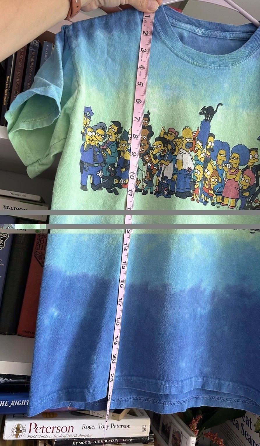 The Simpson’s Tie Dye Blue Green Graphic Tshirt Size Unknown See Measurements