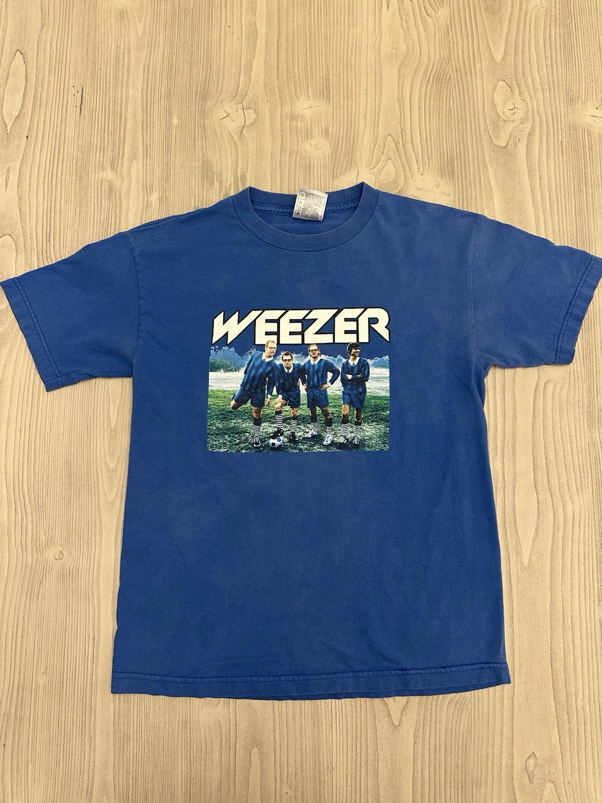Vintage 2002 Weezer Enlightenment Tour T-Shirt Medium Blue Y2K Alstyle AAA