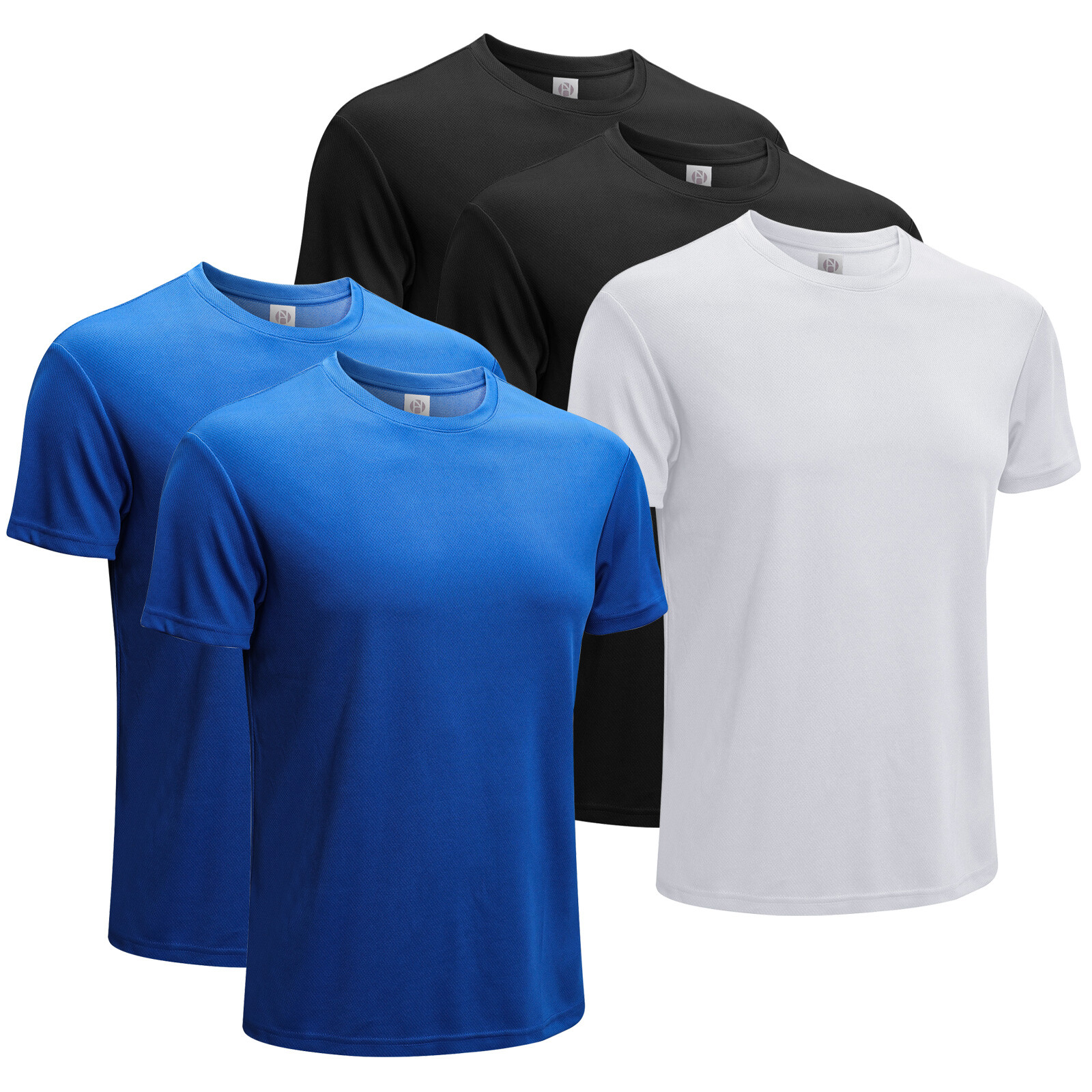 5PCS Men’s Sleeve Polyester Sport Shirt Workout Moisture Wicking Gym T-Shirt