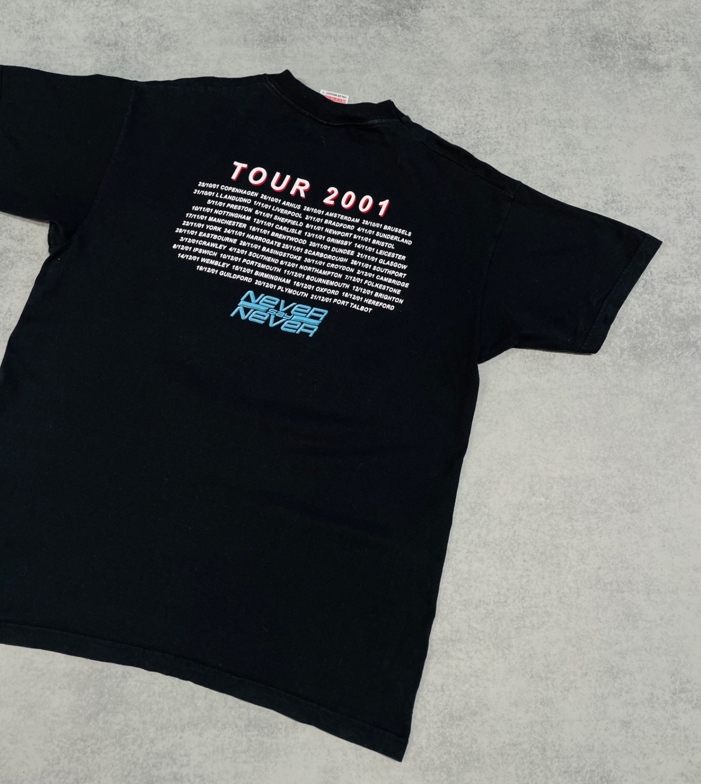 Vintage Status QUE Never Say Never 2001 Tour Band T-Shirt Men’s Size L