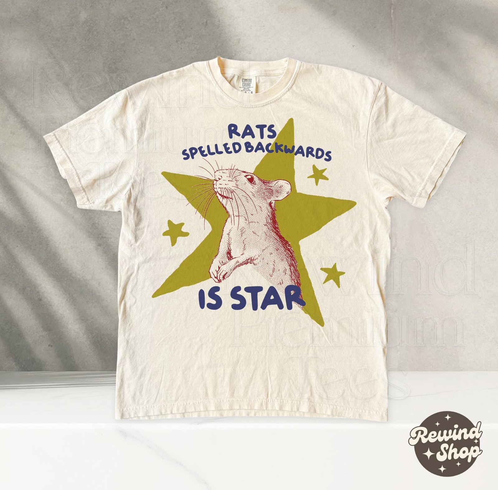 Rats Spelled Backwards is Star – Silly Comfort Colors Rat Shirt Funny Animal Gra