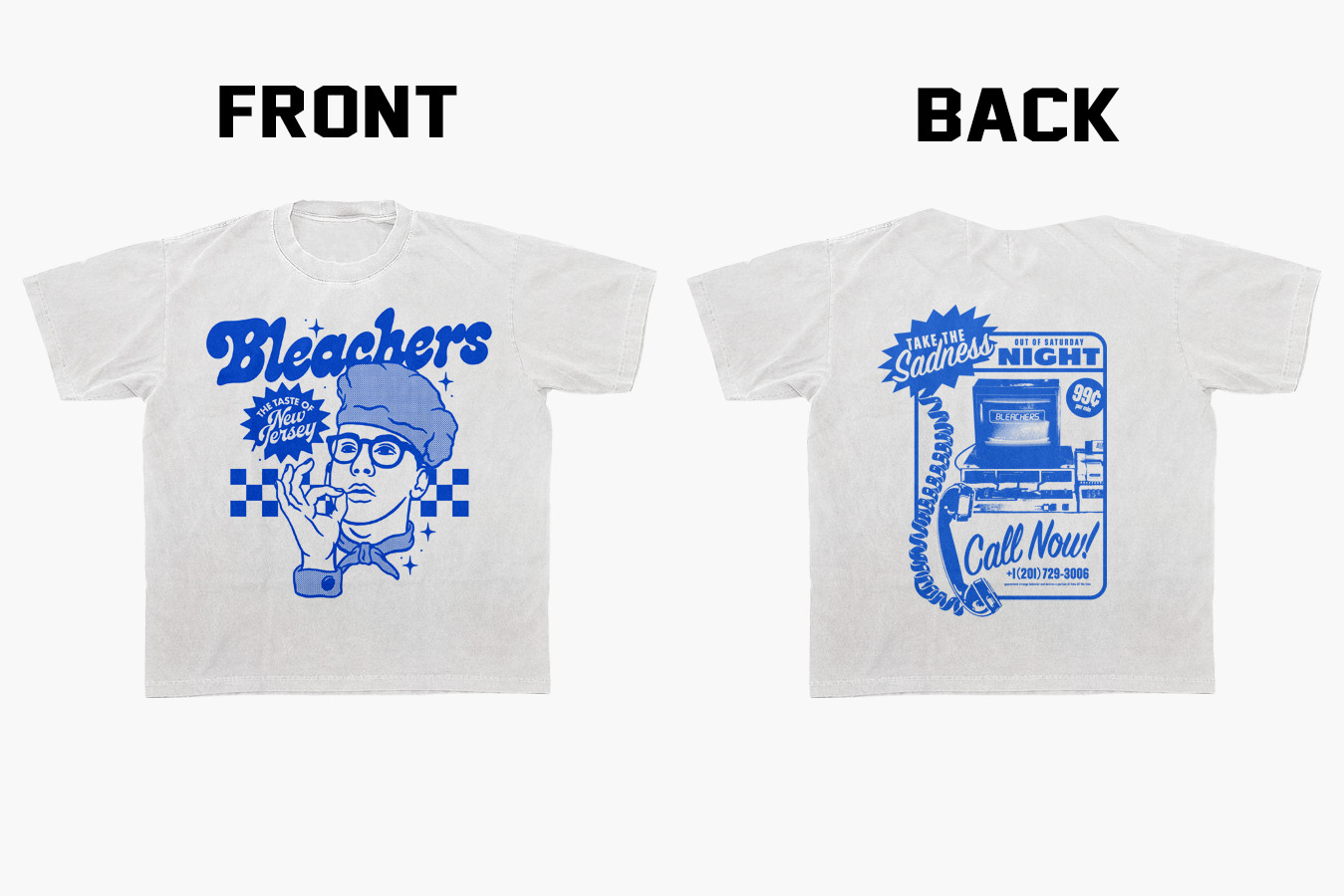 BLEACHERS band take the sadness 2 sides white Shirt All sizes PUMIG127