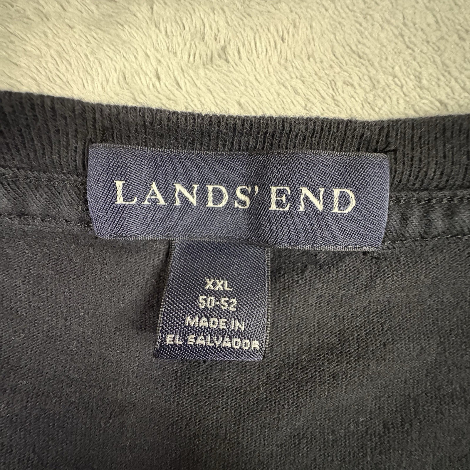 Lands’ End Men’s 2XL Black Cotton T Shirt SEE DESCRIPTION